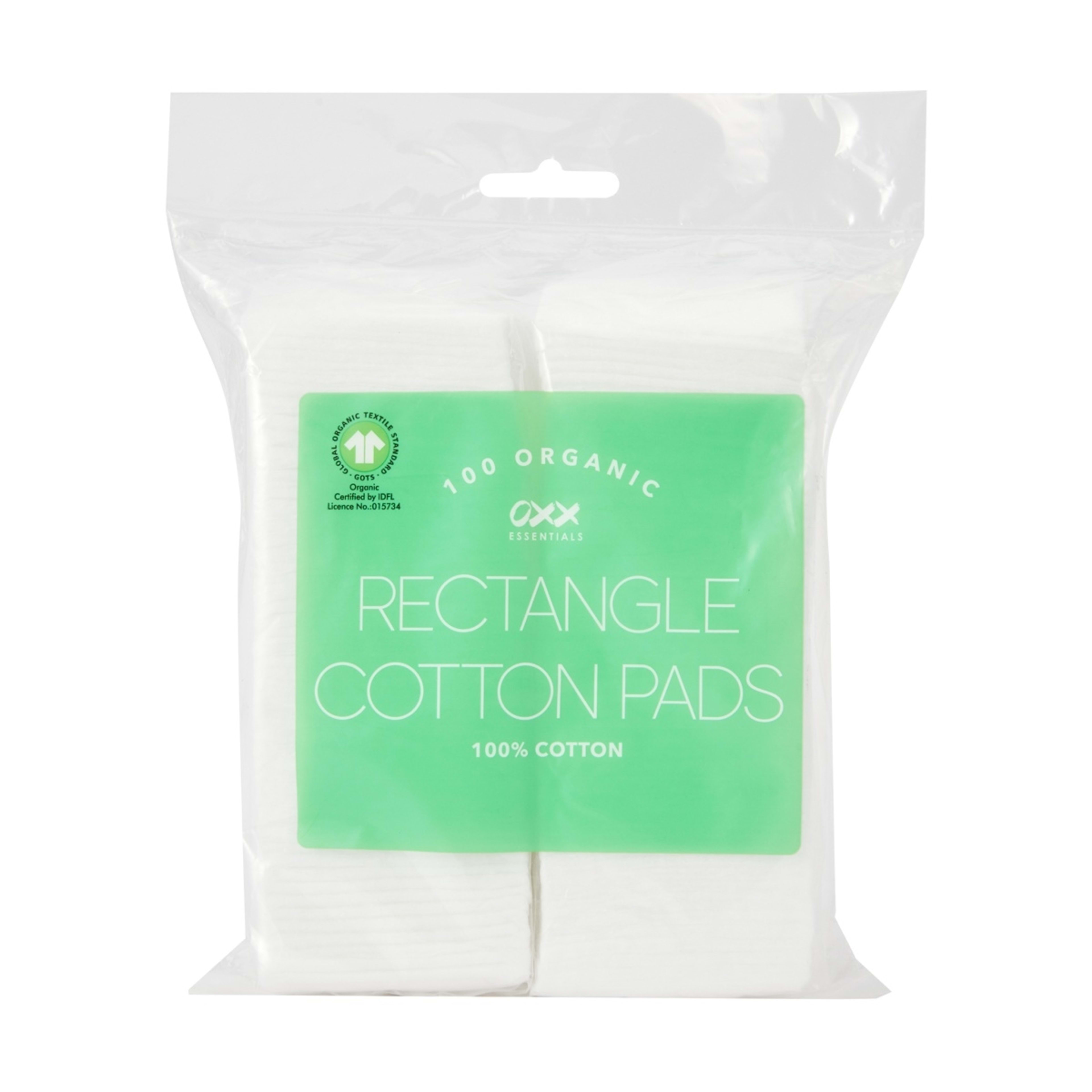 1 OXX Essentials 100 Pack Rectangle Organic Cotton Pads