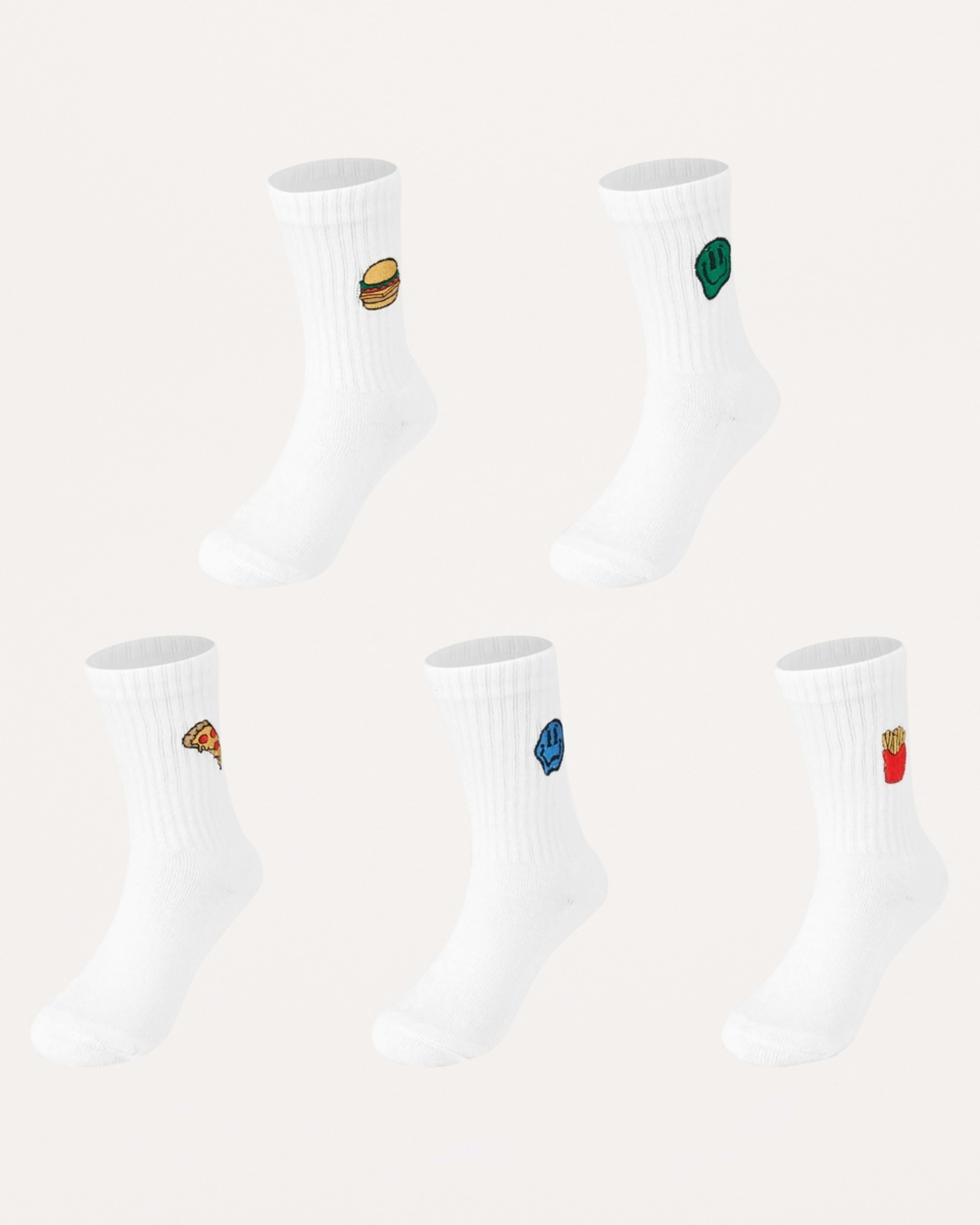 1 5 Pack Crew Socks STREET FOOD, 1 of 3