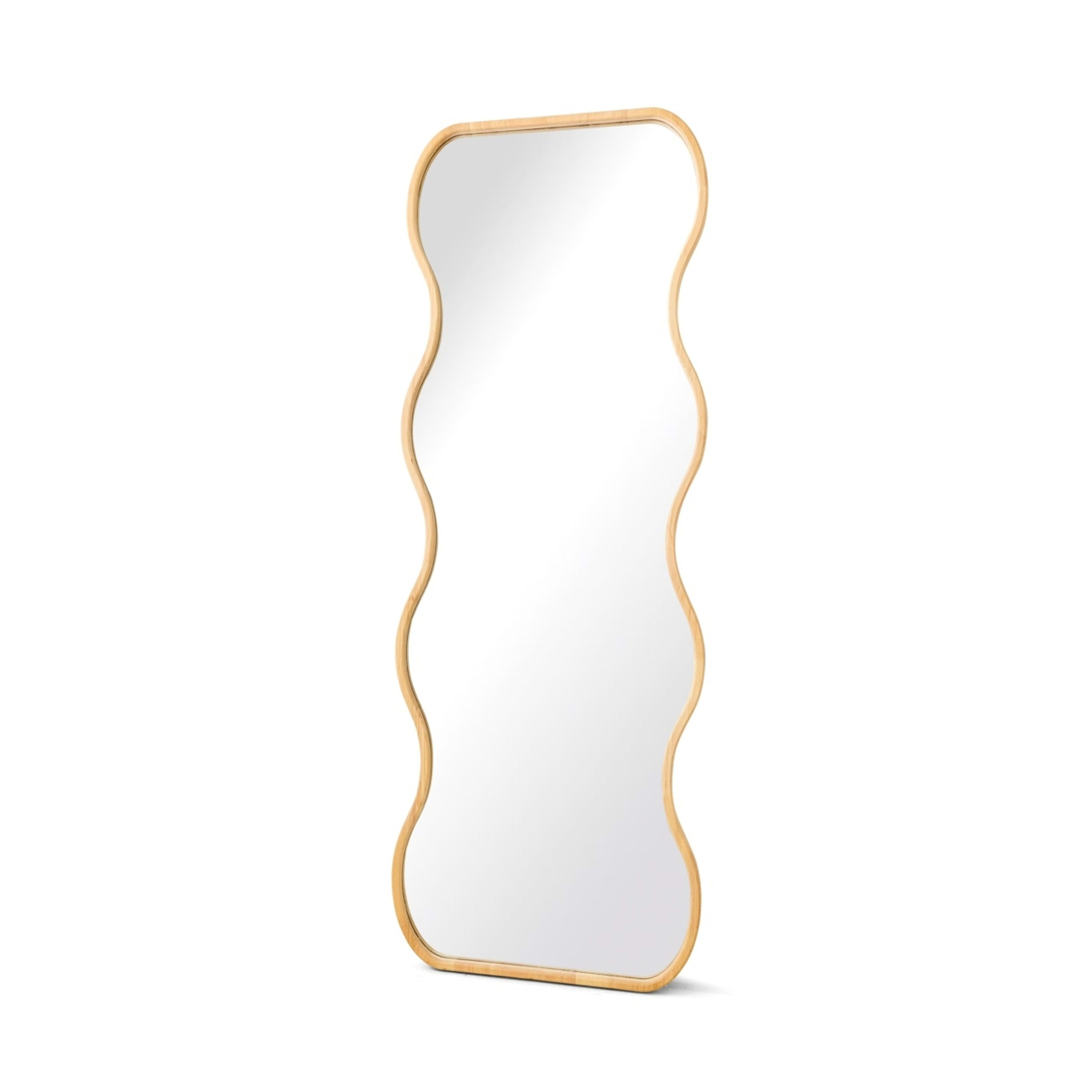 2 Wave Oak Look Floor Mirror, 2 of 5