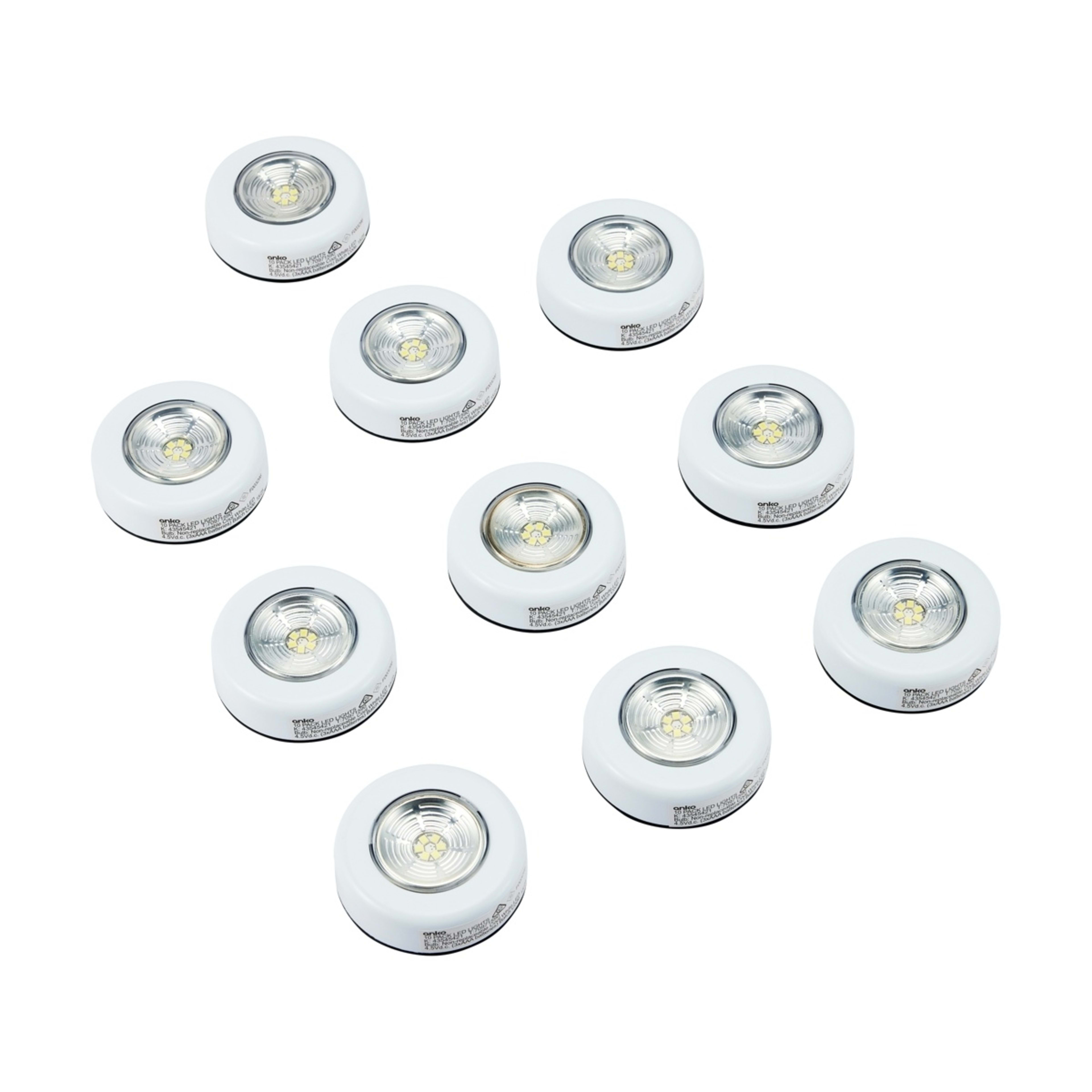 1 10 Pack LED Puck Lights