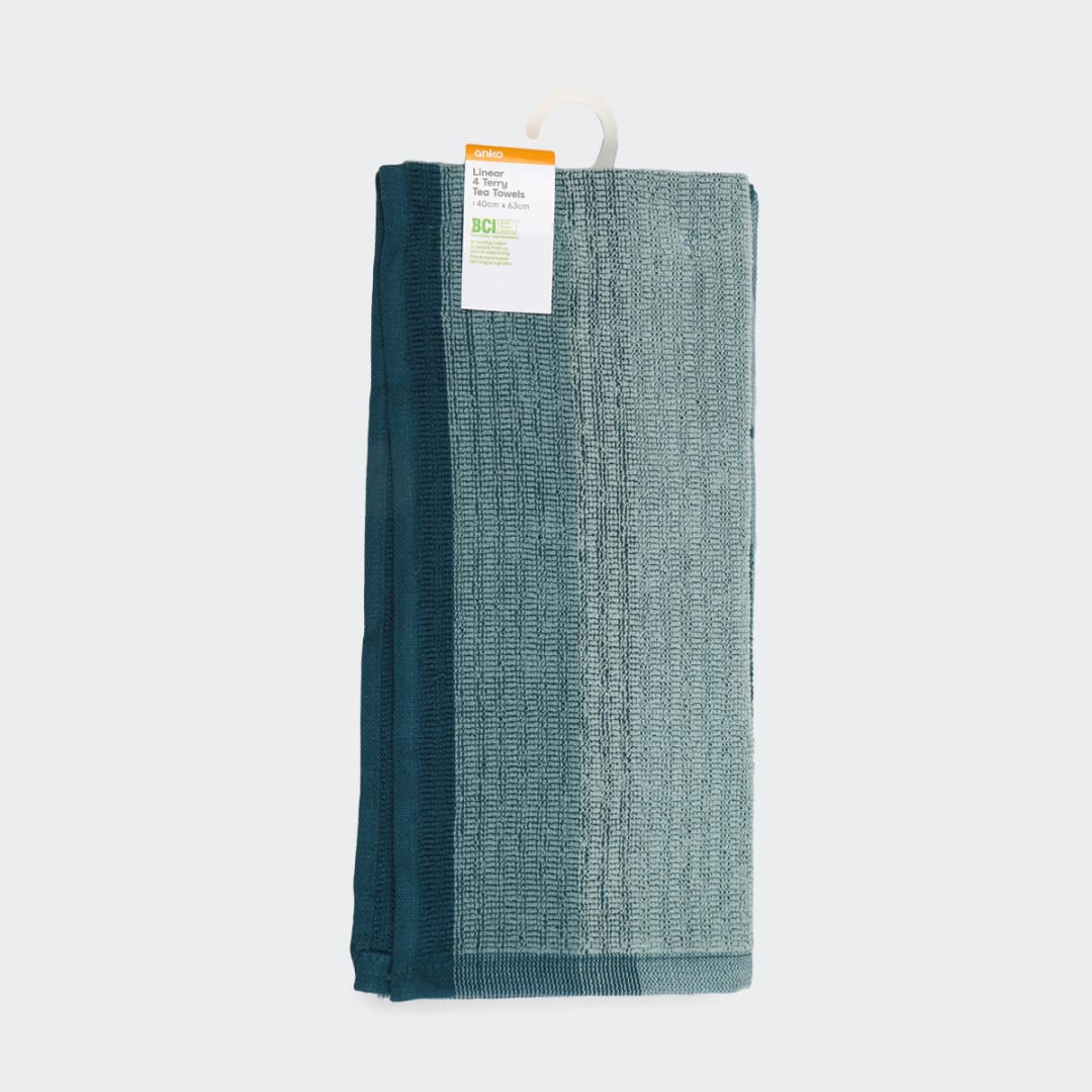 4 Pack Mineral Linear Terry Tea Towels Kmart