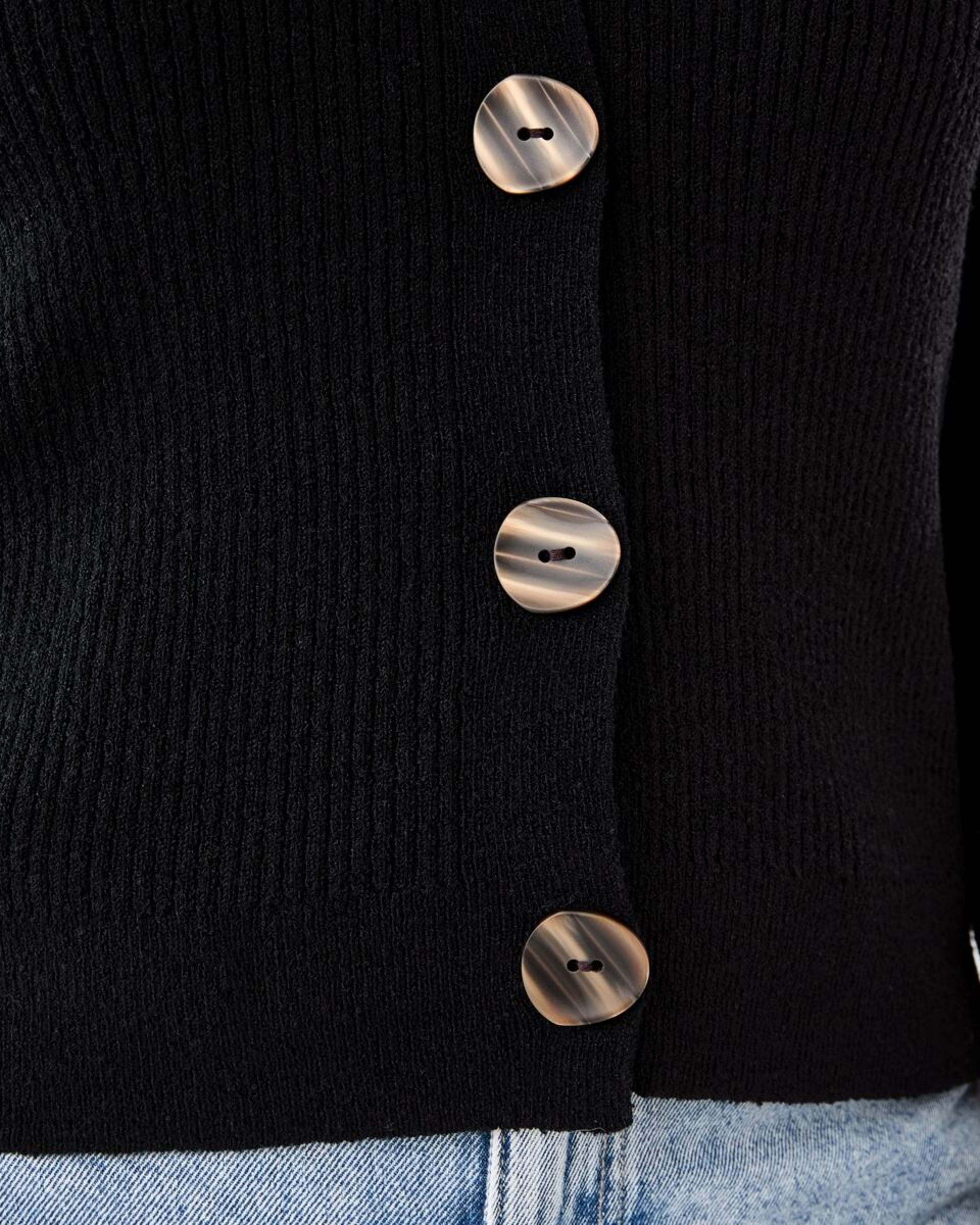6 Textured V-Neck Cardigan BLACK, 6 of 6