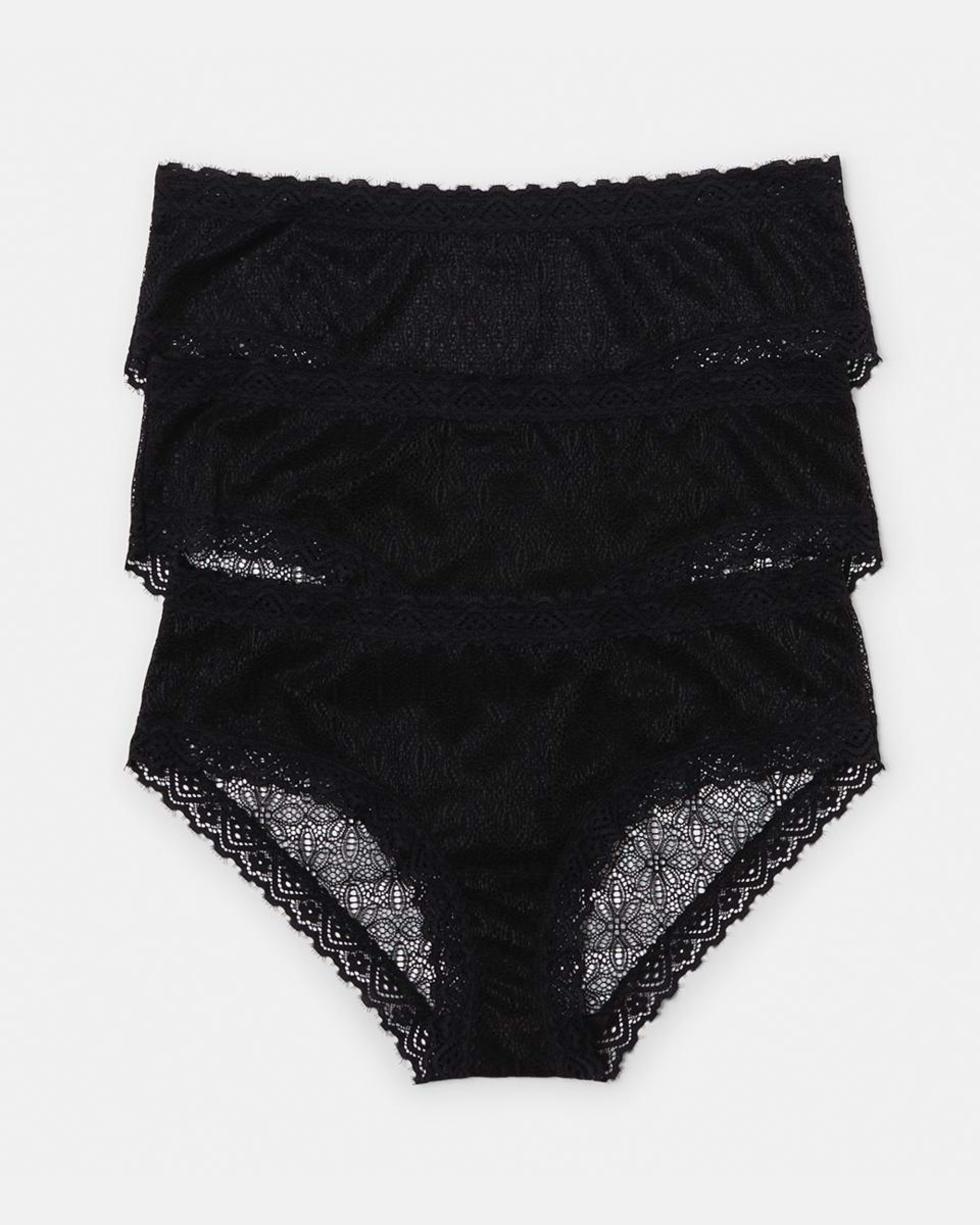 3 Pack Lace Boyleg Briefs Kmart