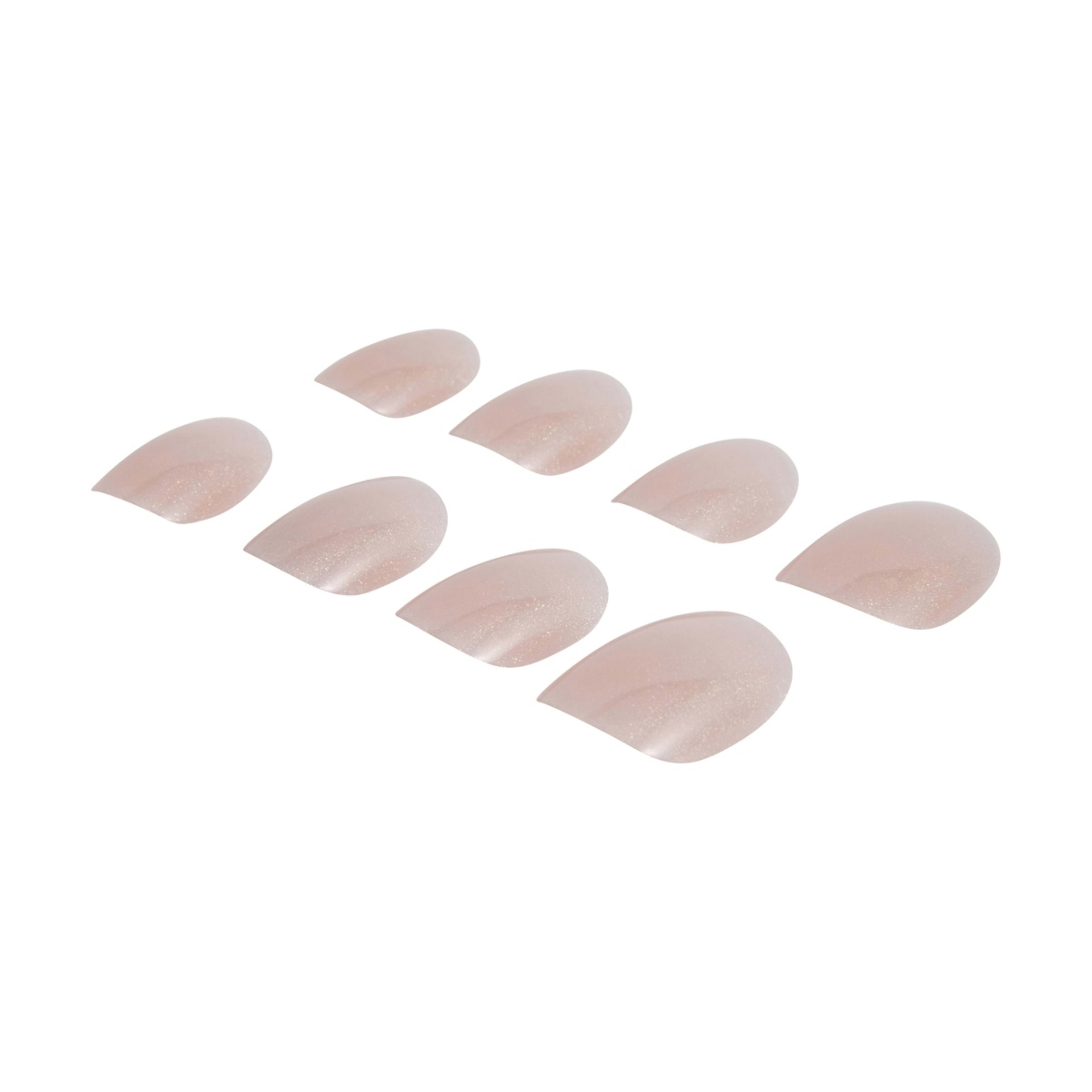 4 OXX Cosmetics 24 Pack Artificial Nails with Adhesive - Short Square Shape, Pearl Glazed, 4 of 5