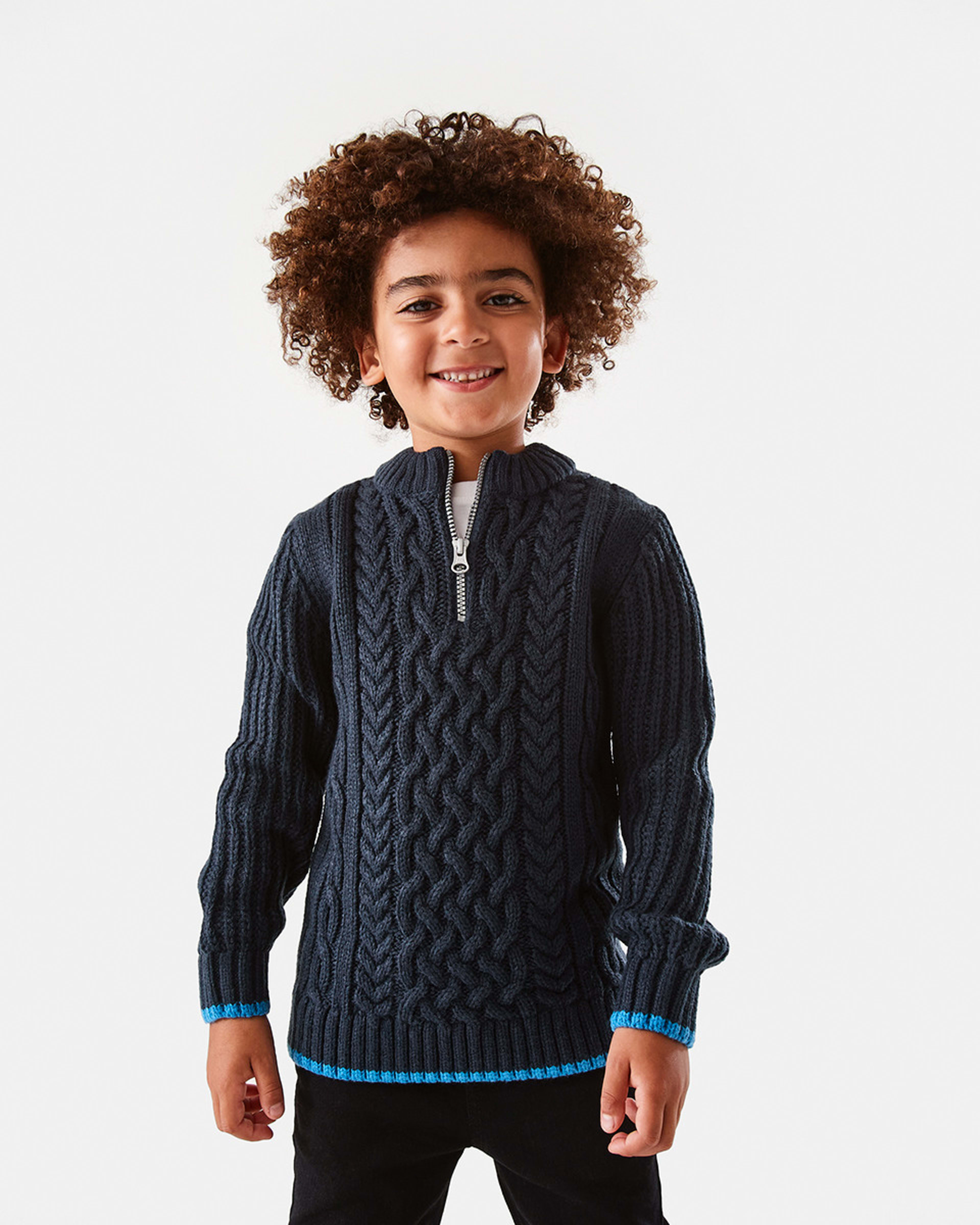 Cable Quarter Zip Knit Top Kmart