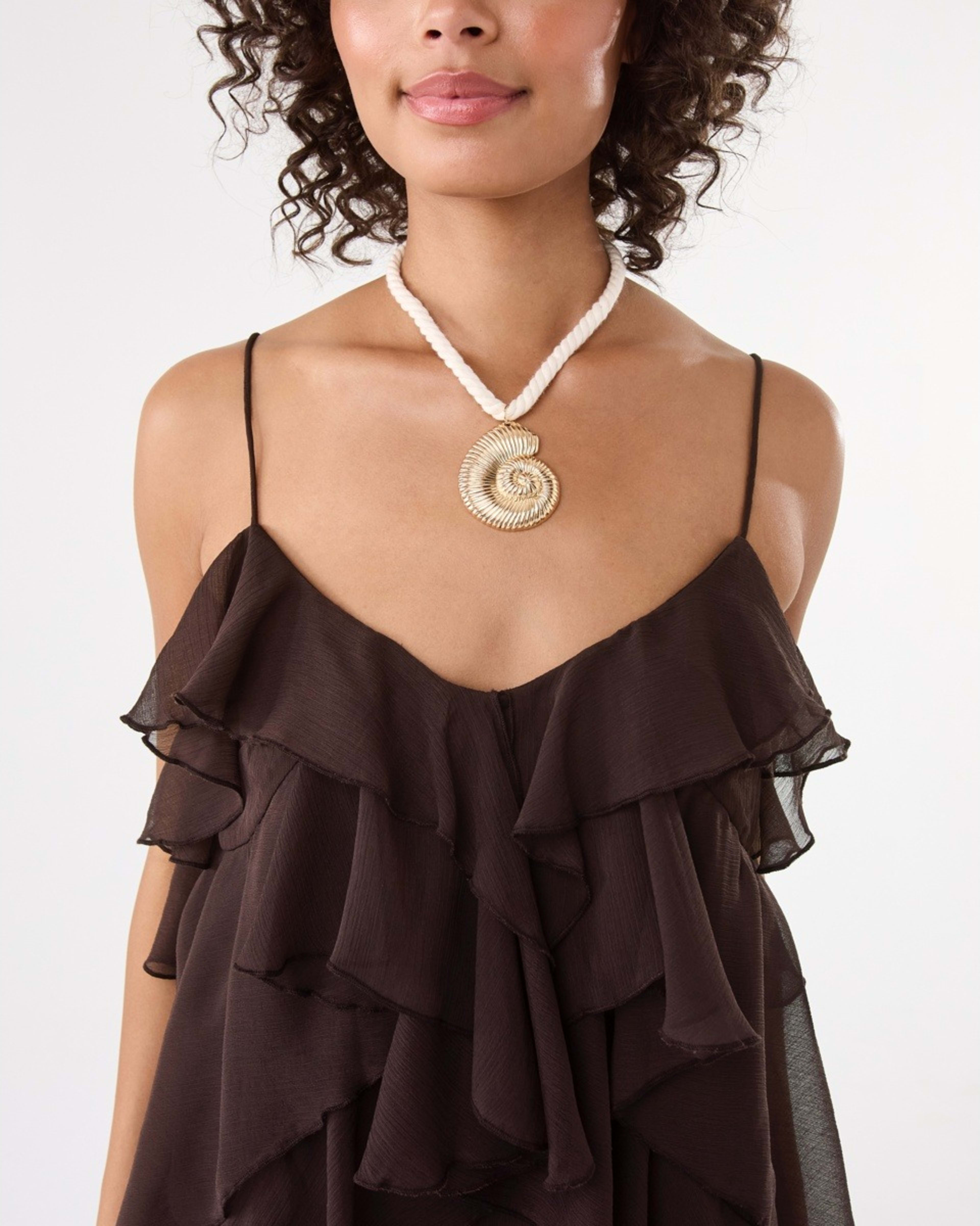 6 Chiffon Layered Mini Dress Choc Plum, 6 of 7