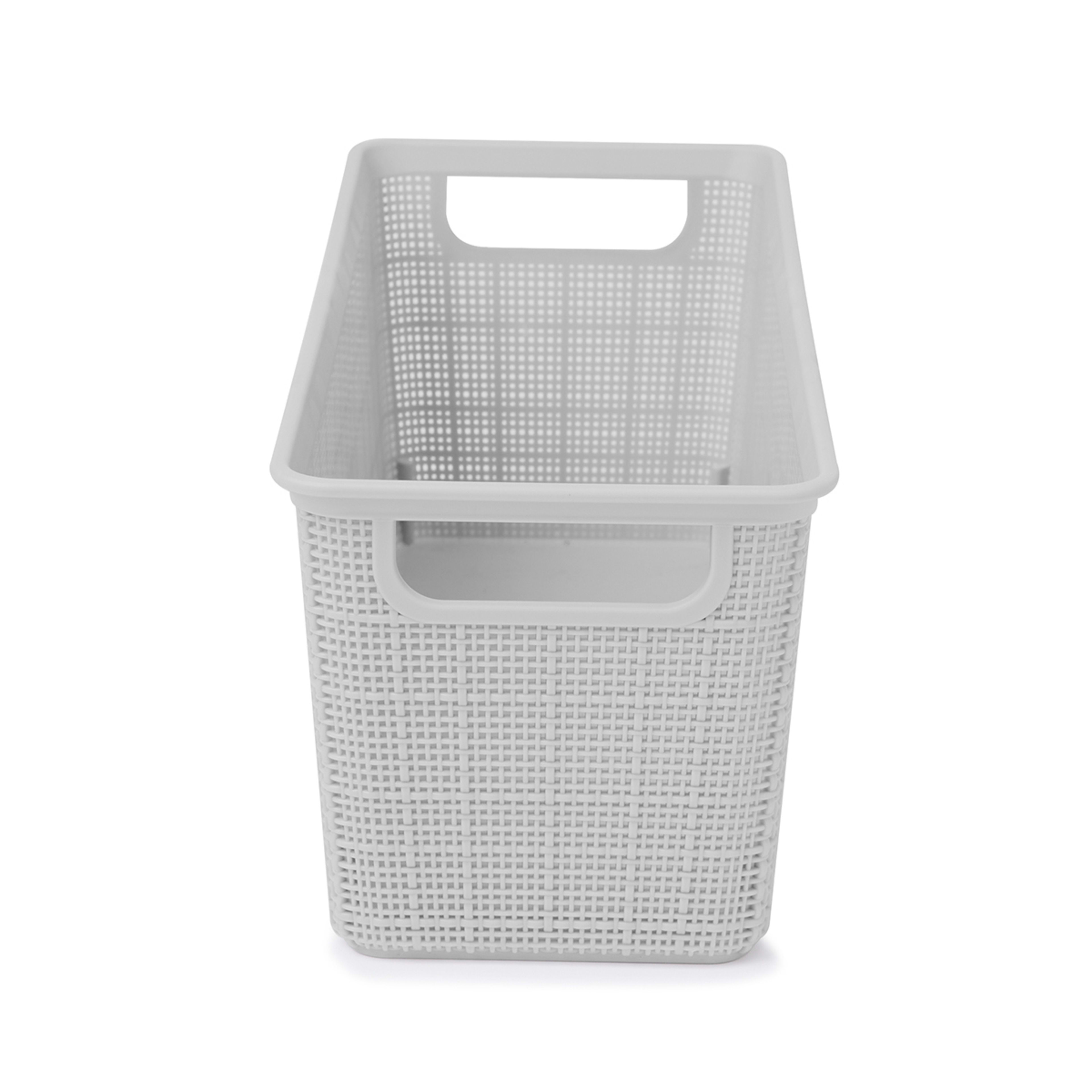 5 4.5L Rectangle Linen Weave Basket - Grey, 5 of 7