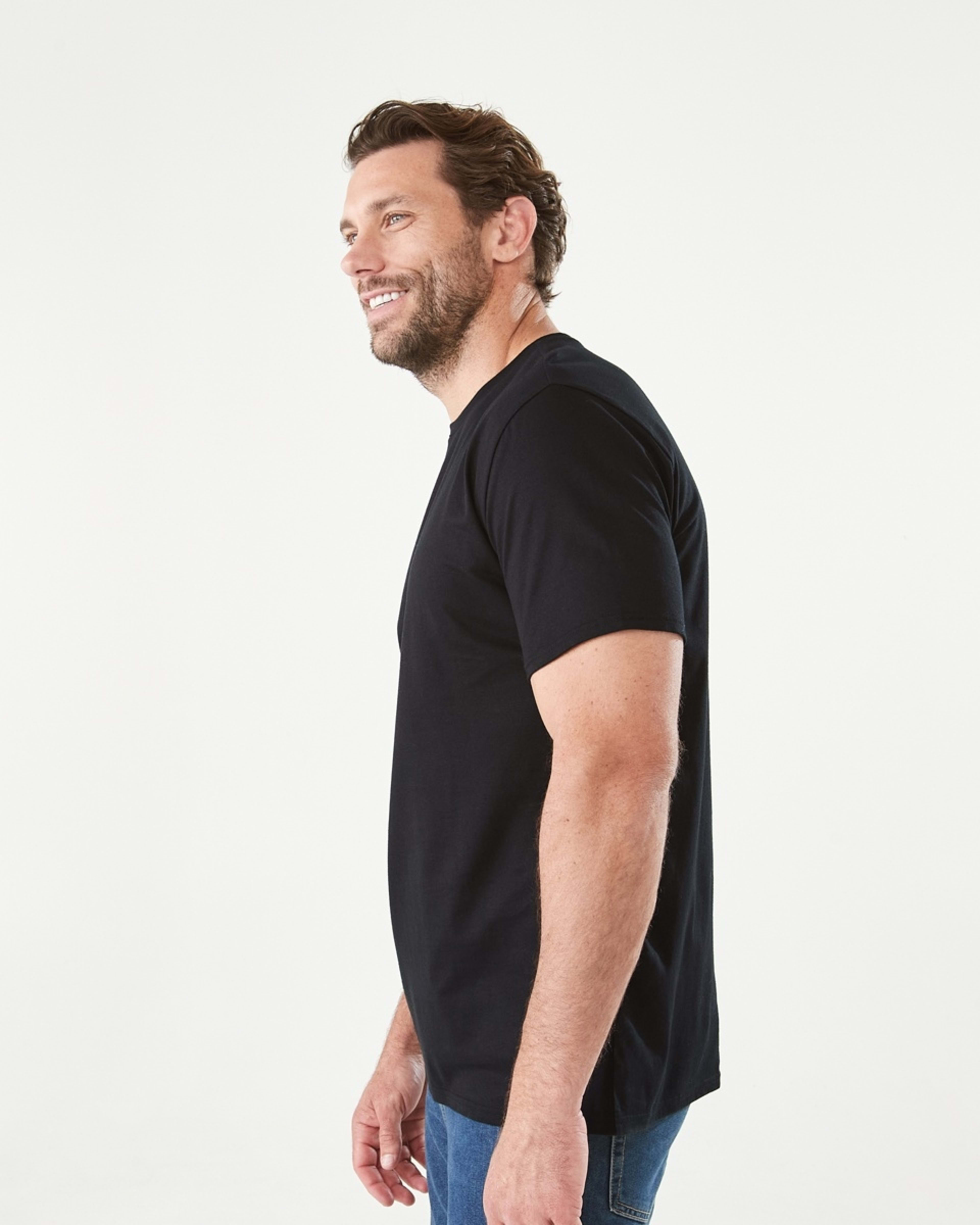 2 Plain Crew Neck T-shirt Black, 2 of 7