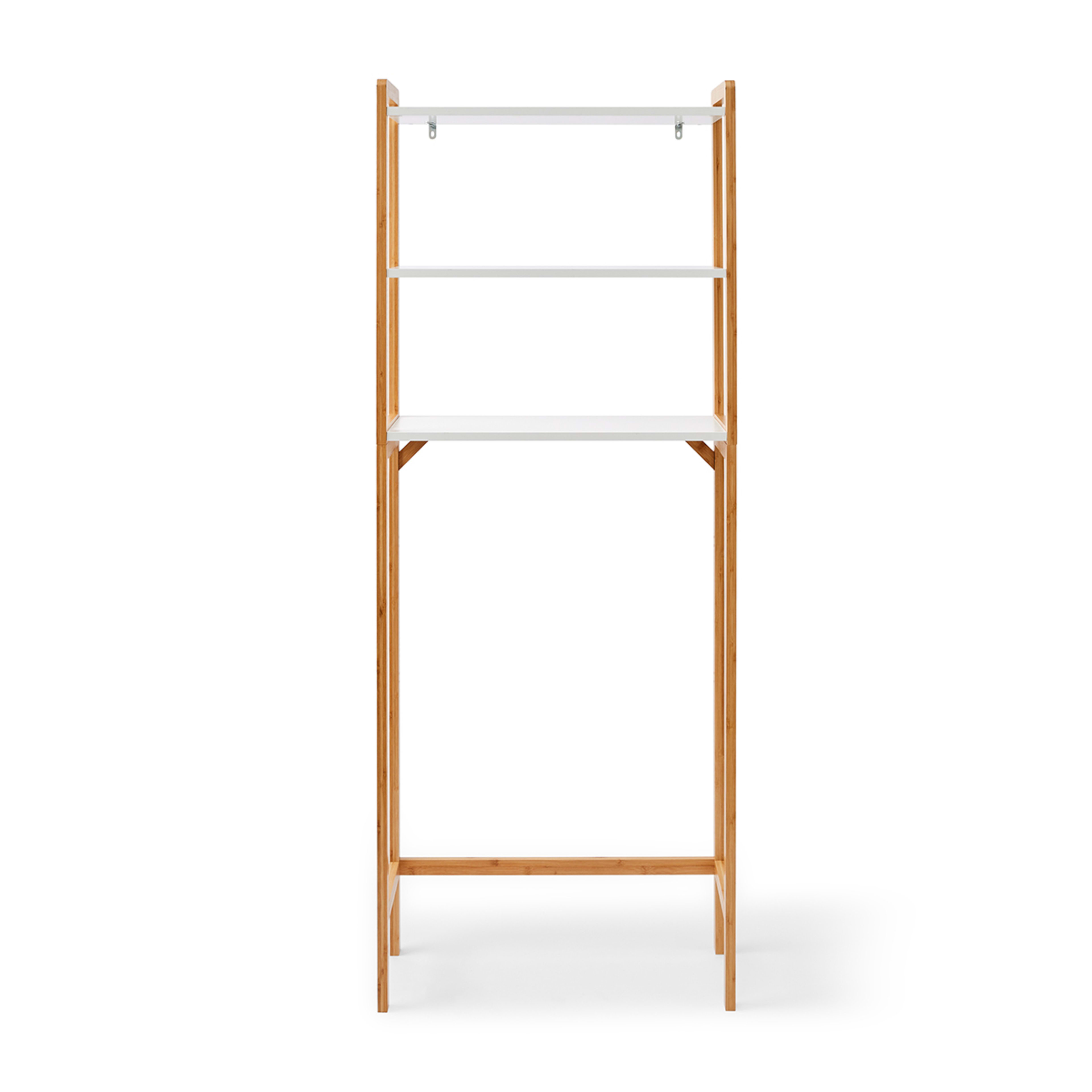 6 Bamboo and White Over Toilet Shelf Unit, 6 of 10