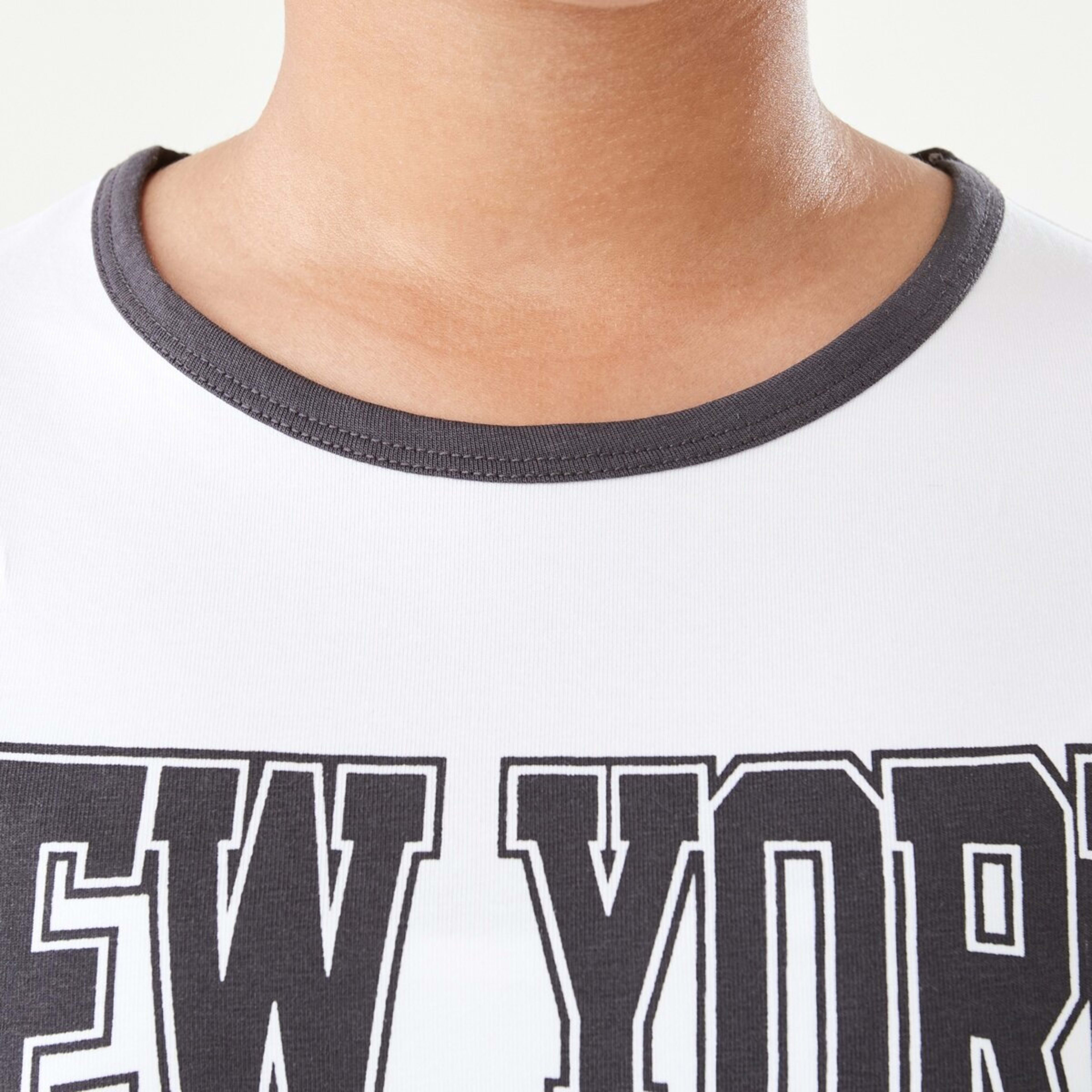 4 Short Sleeve Ringer T-shirt New York 96 White, 4 of 9