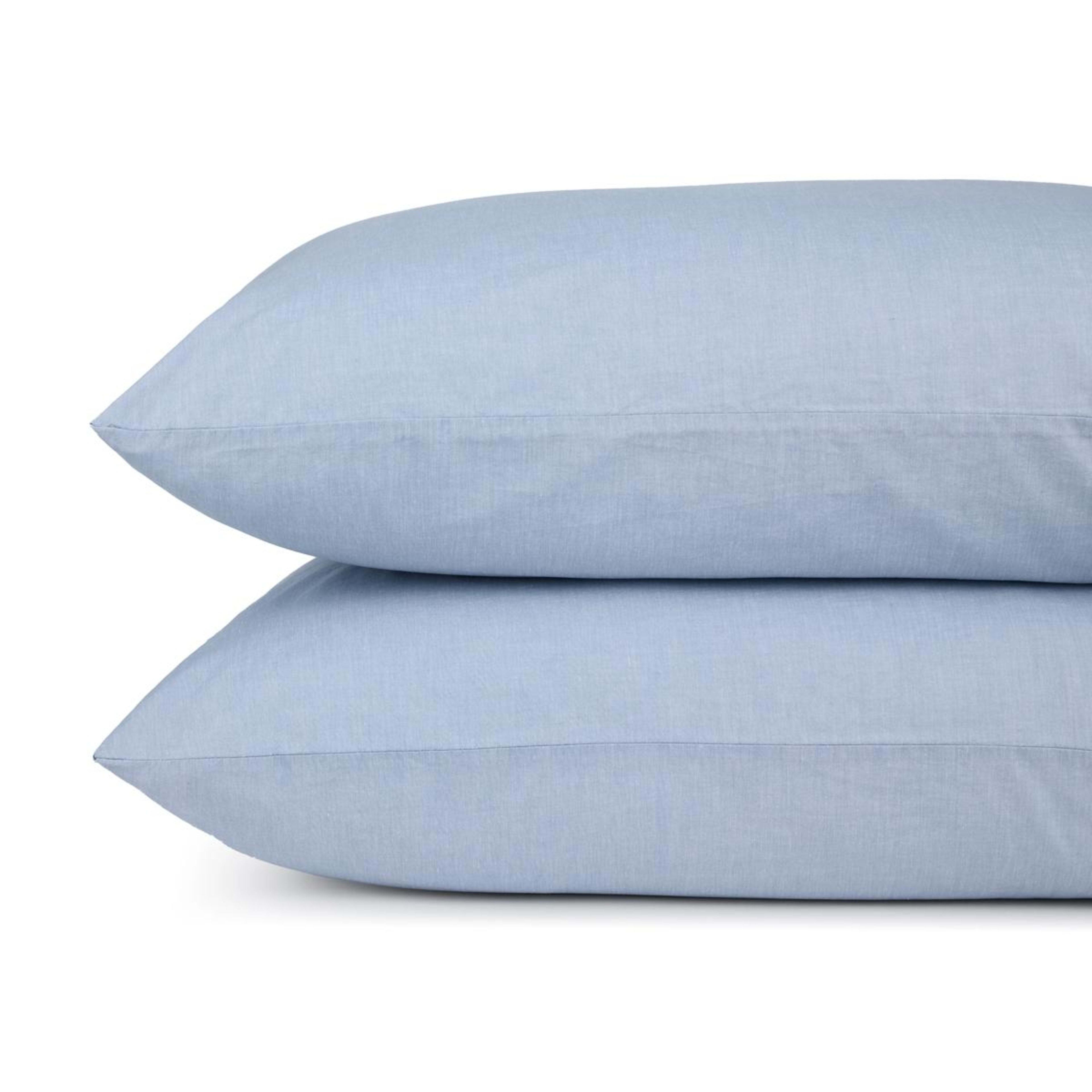2 Stonewashed Chambray Cotton Sheet Set - Queen Bed, Denim, 2 of 7