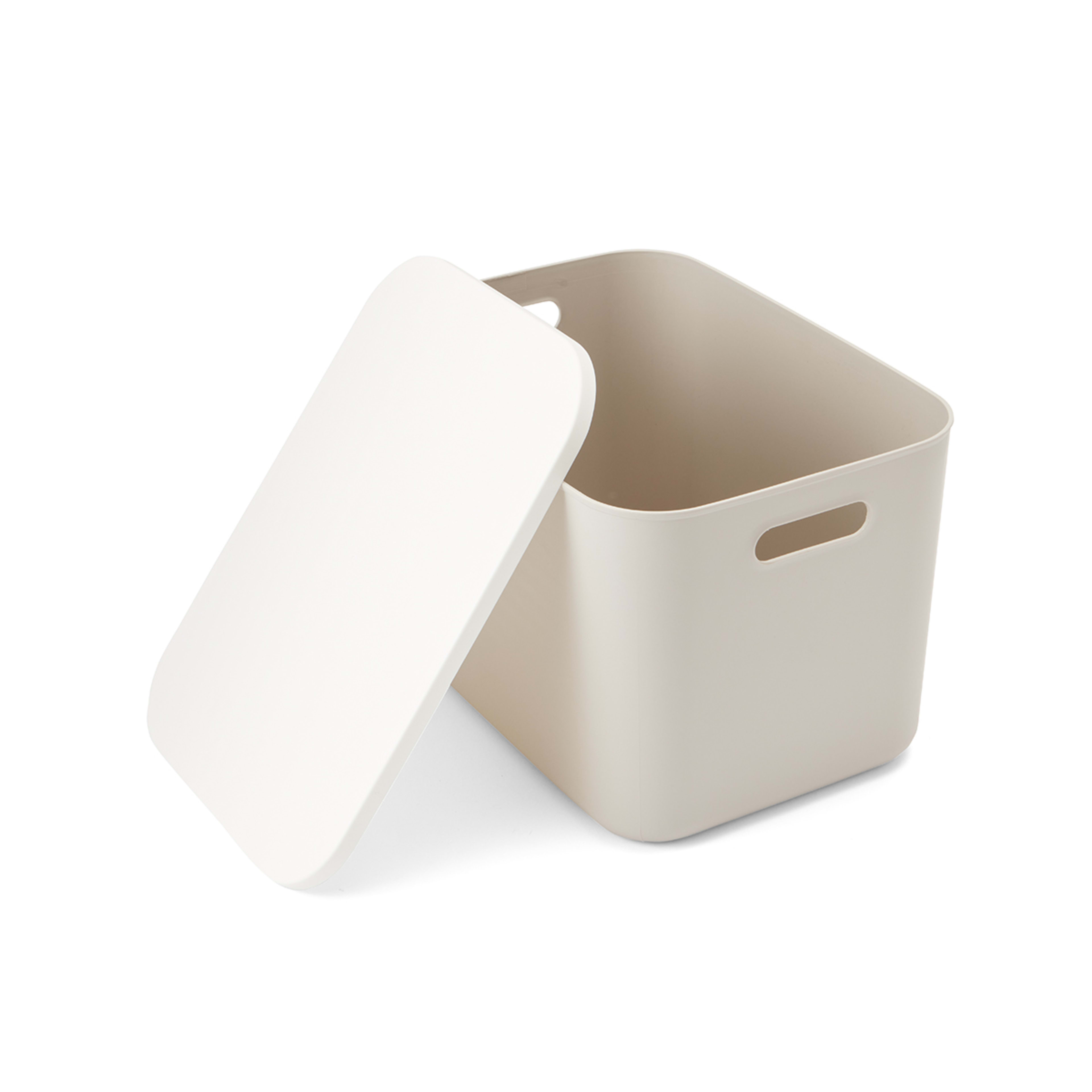 Set of 4 Tubs with Lids Grey Kmart