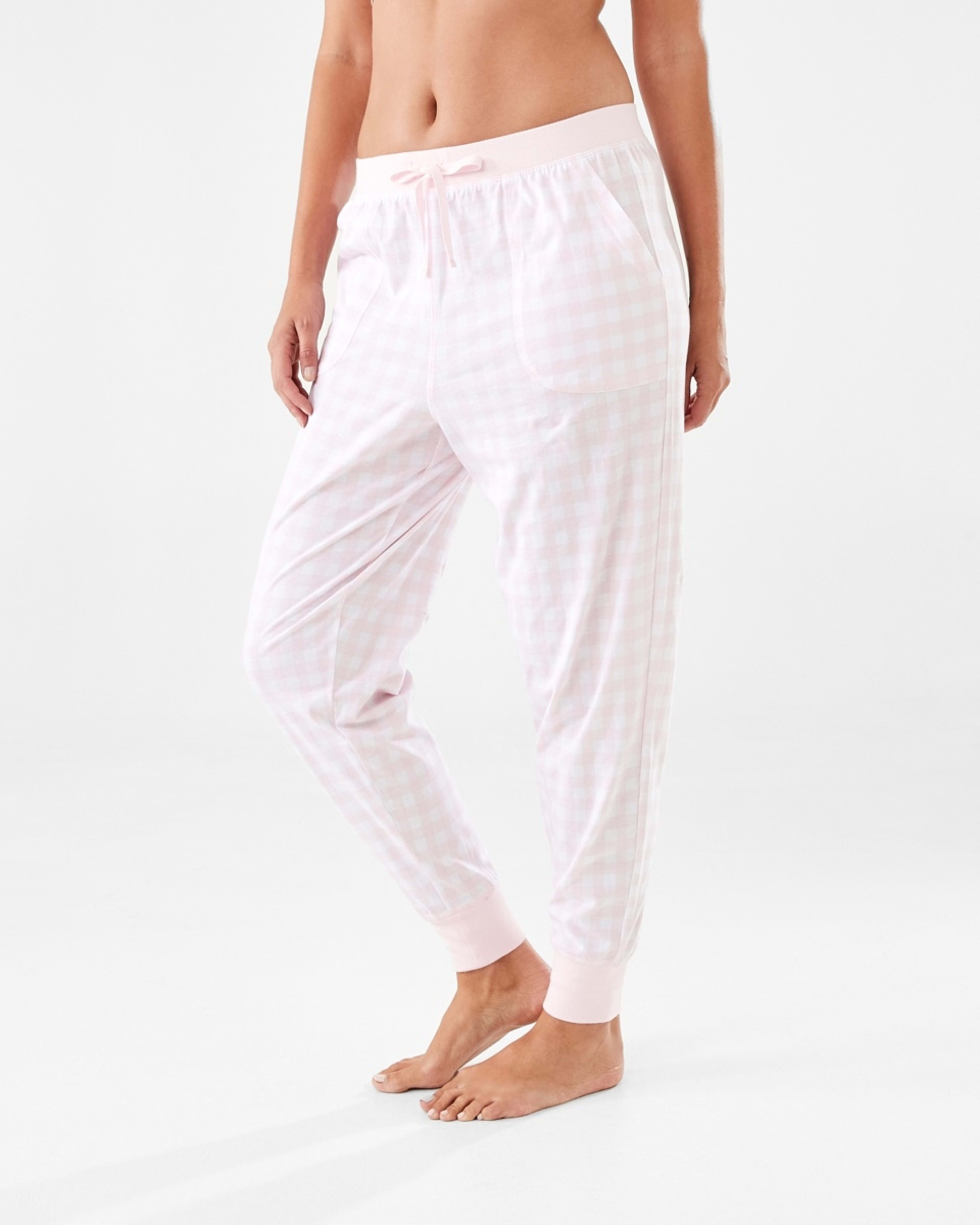 2 Printed Knit Cuffed Pants Gin Chk Pk, 2 of 5