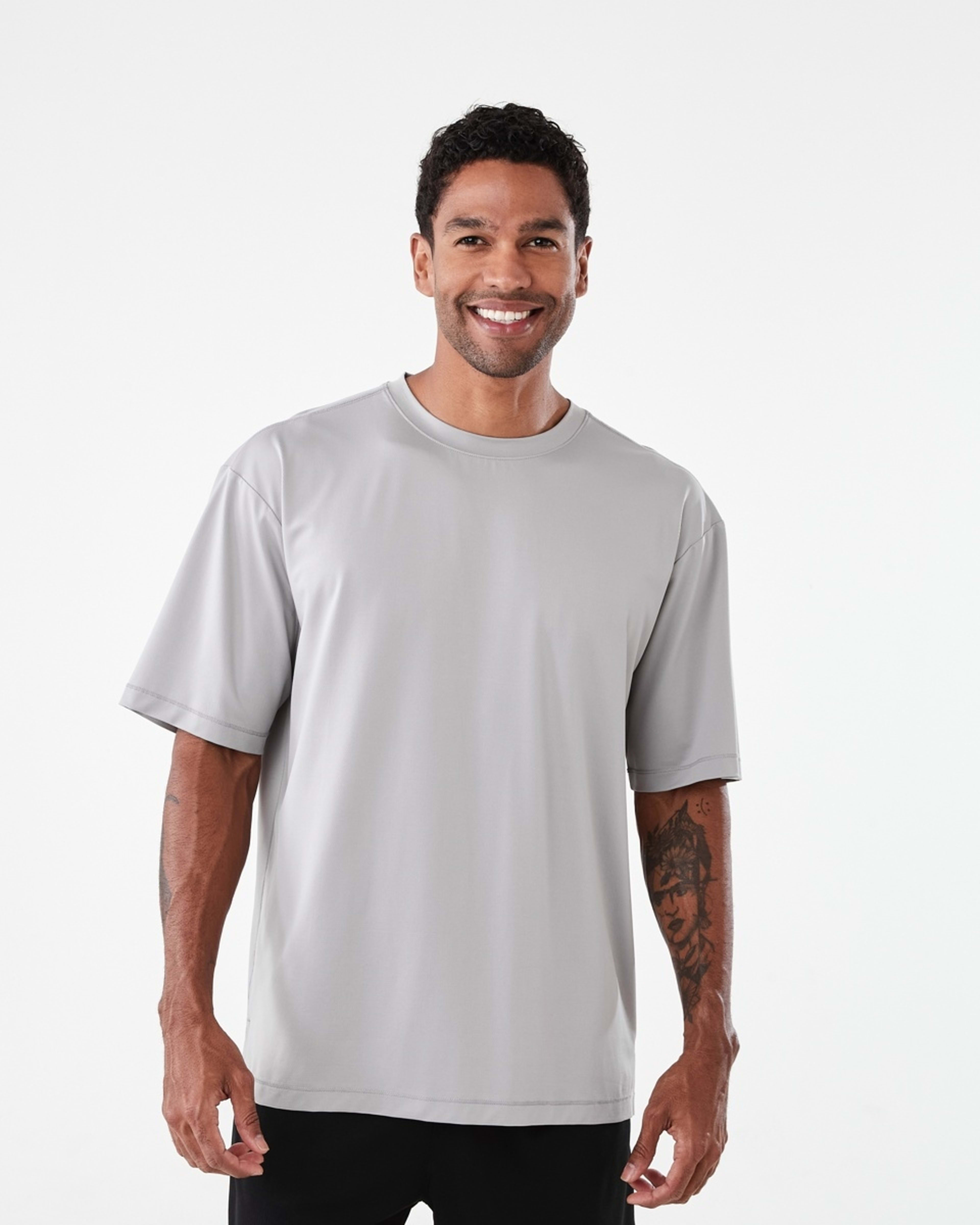 1 Active Mens Boxy Performance T-shirt Alloy, 1 of 6