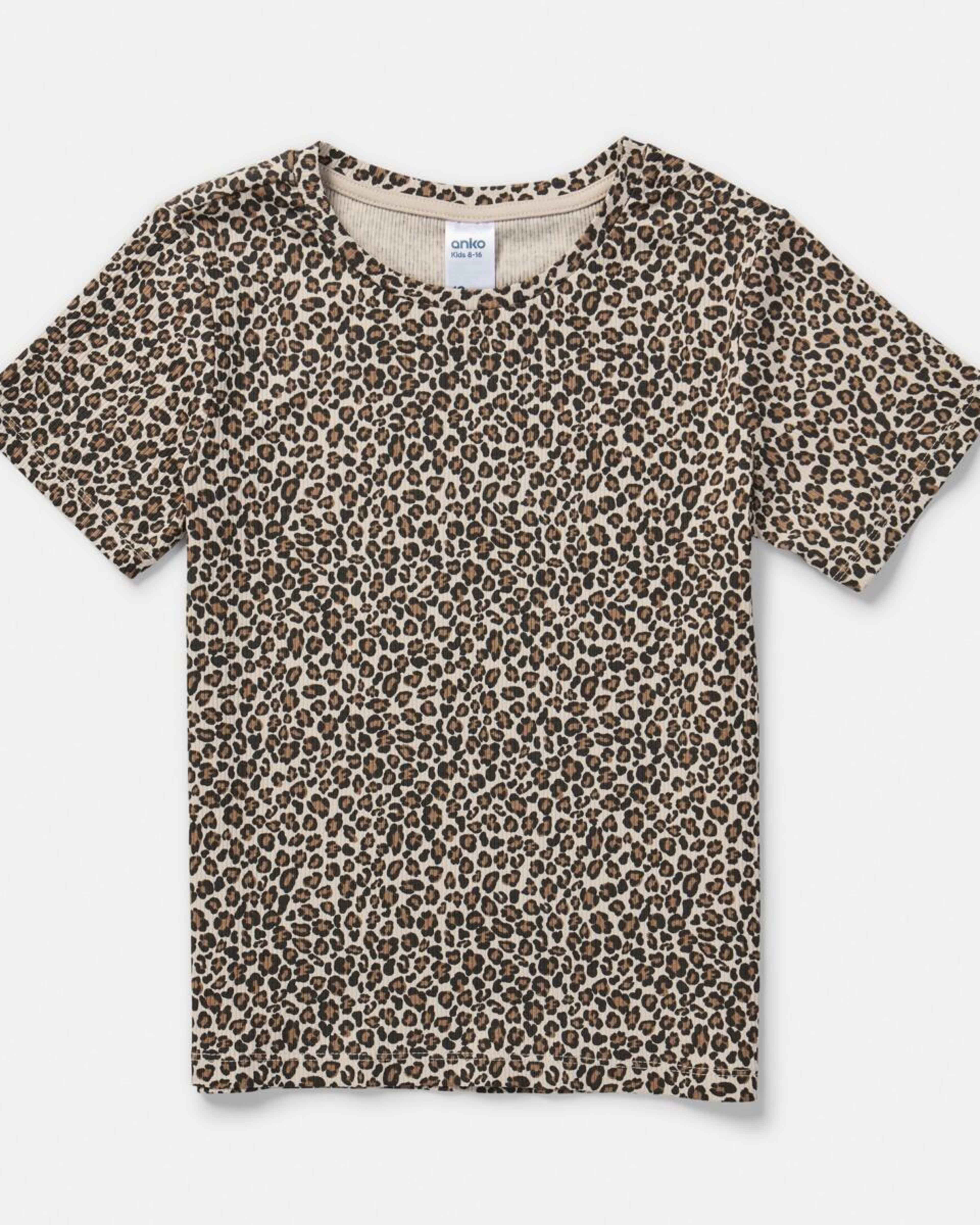 7 Short Sleeve Rib T-shirt Feline Charm Sandshell Beige, 7 of 8