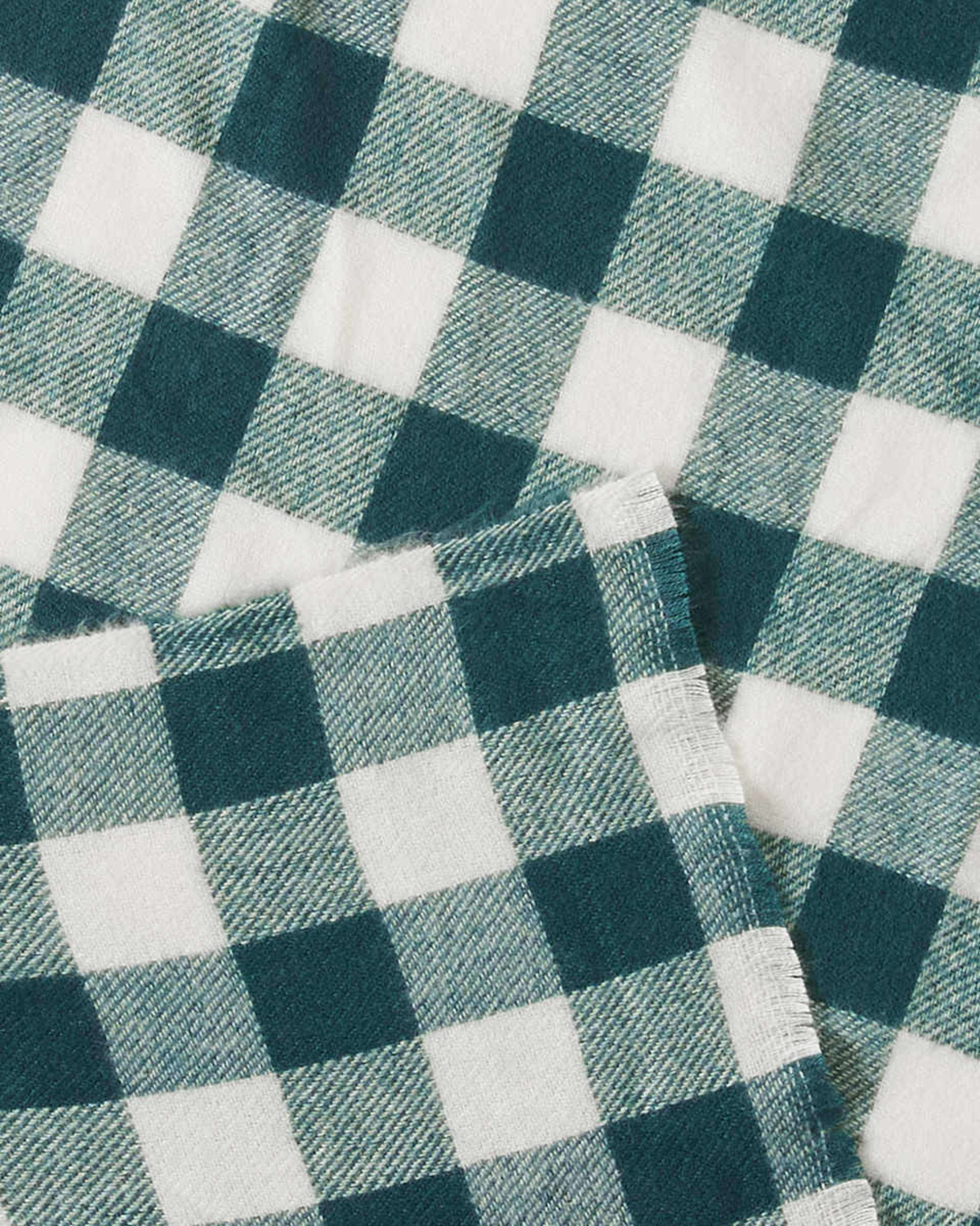 2 Check Tassel Scarf Green Chk, 2 of 4