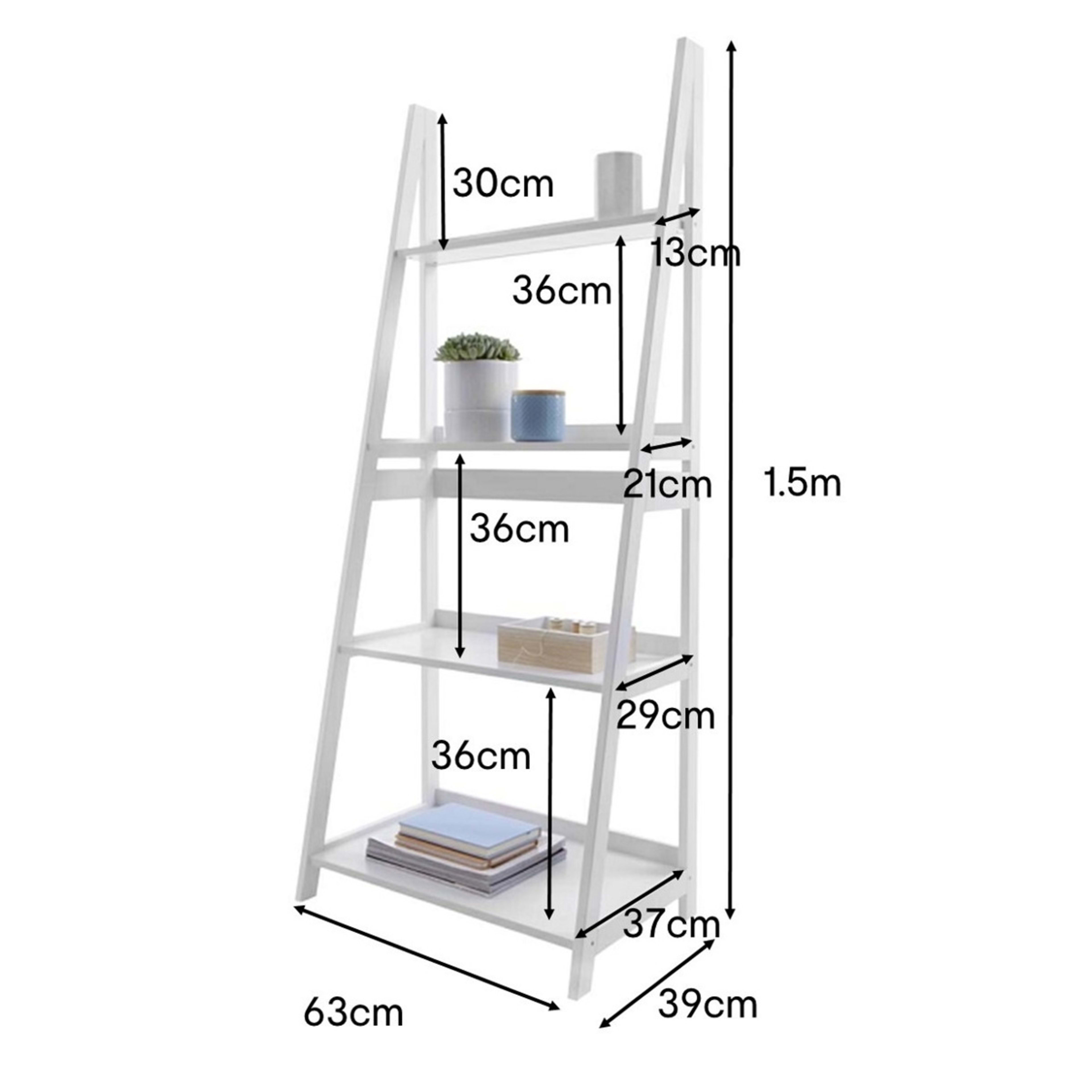 3 4 Tier Ladder Shelf White, 3 of 3