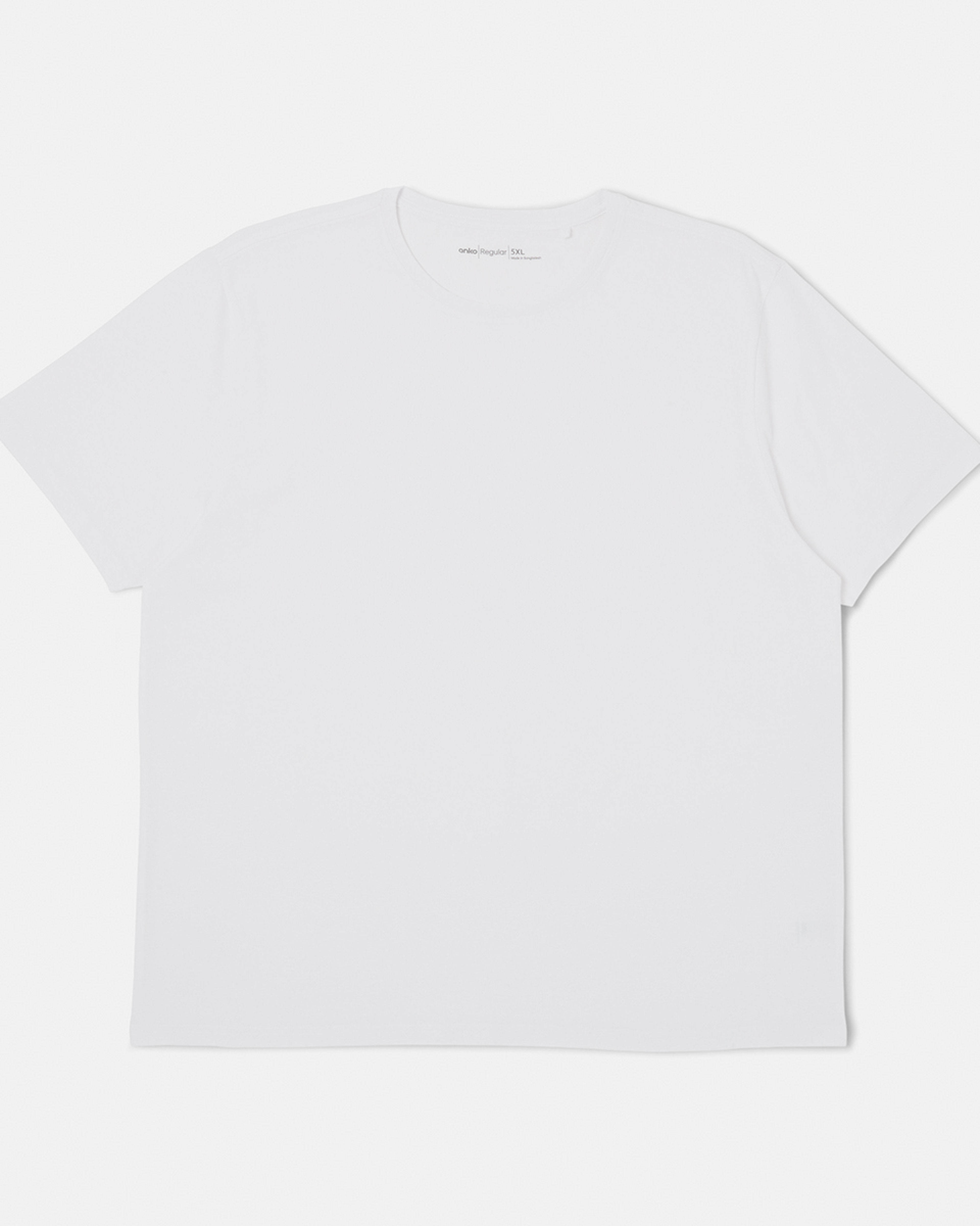 5 Men's Larger Size Basic Short Sleeve T-shirt White, 5 of 7