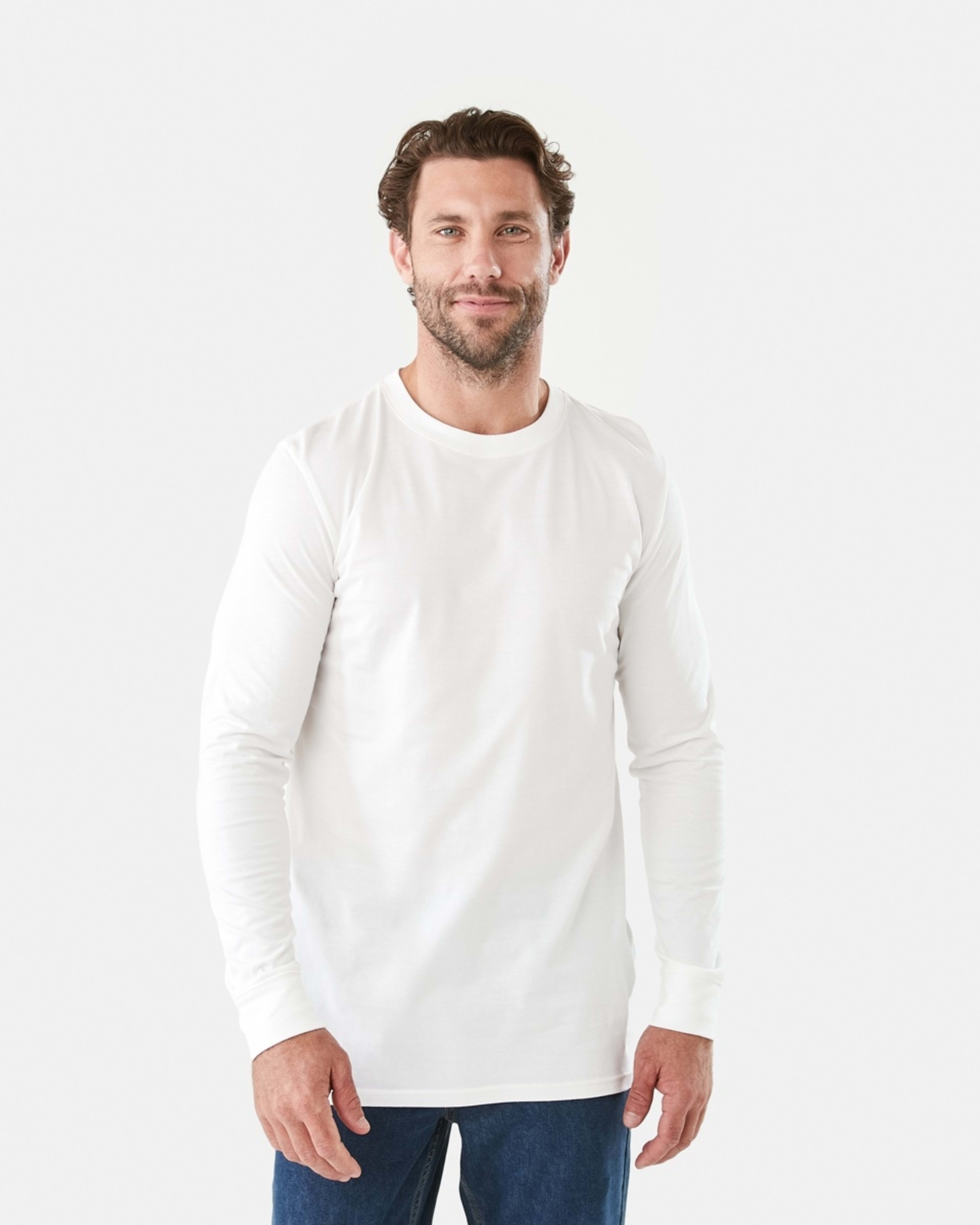 1 Long Sleeve Longline T-shirt White