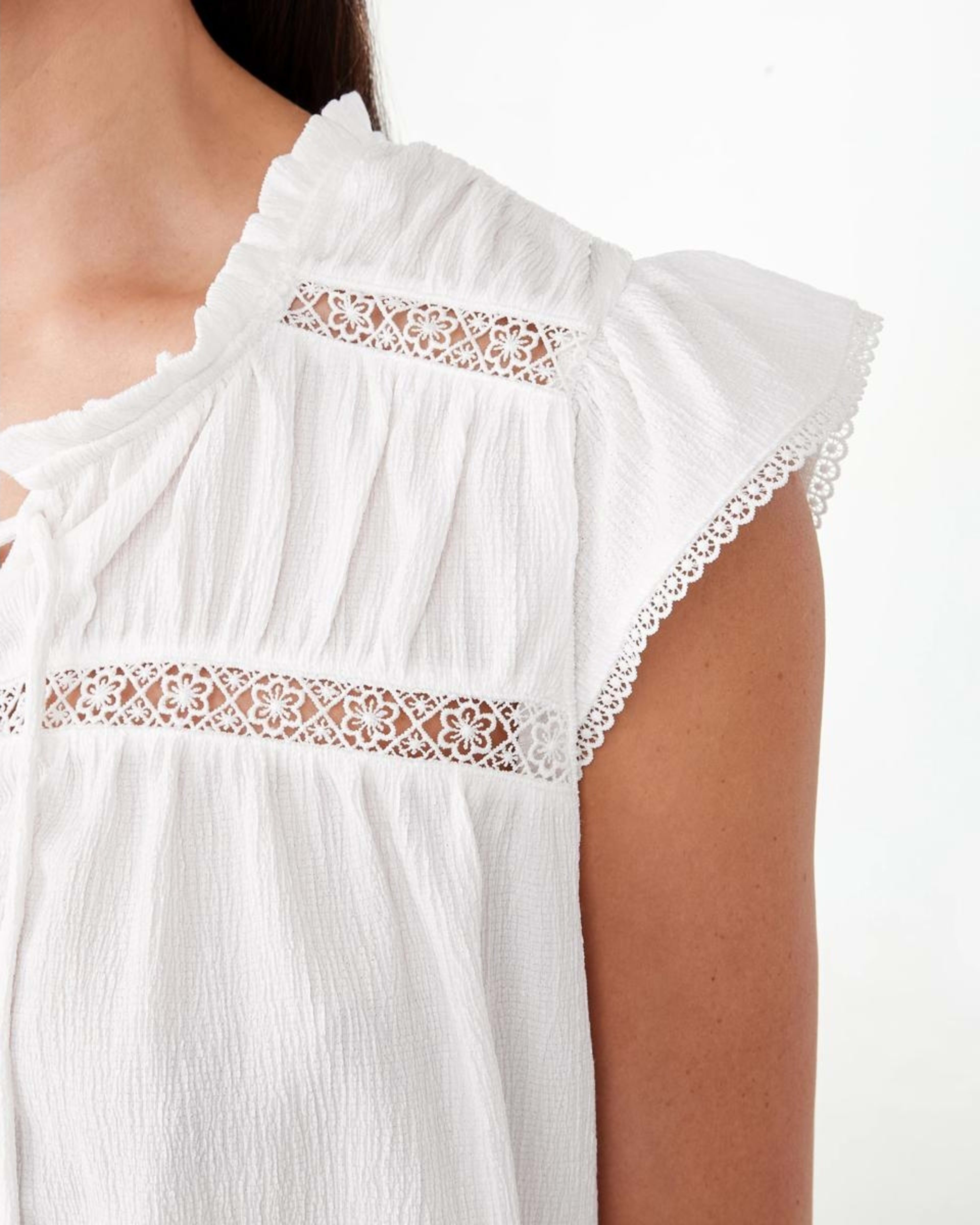 6 Short Sleeve Boho Top Cld White, 6 of 6