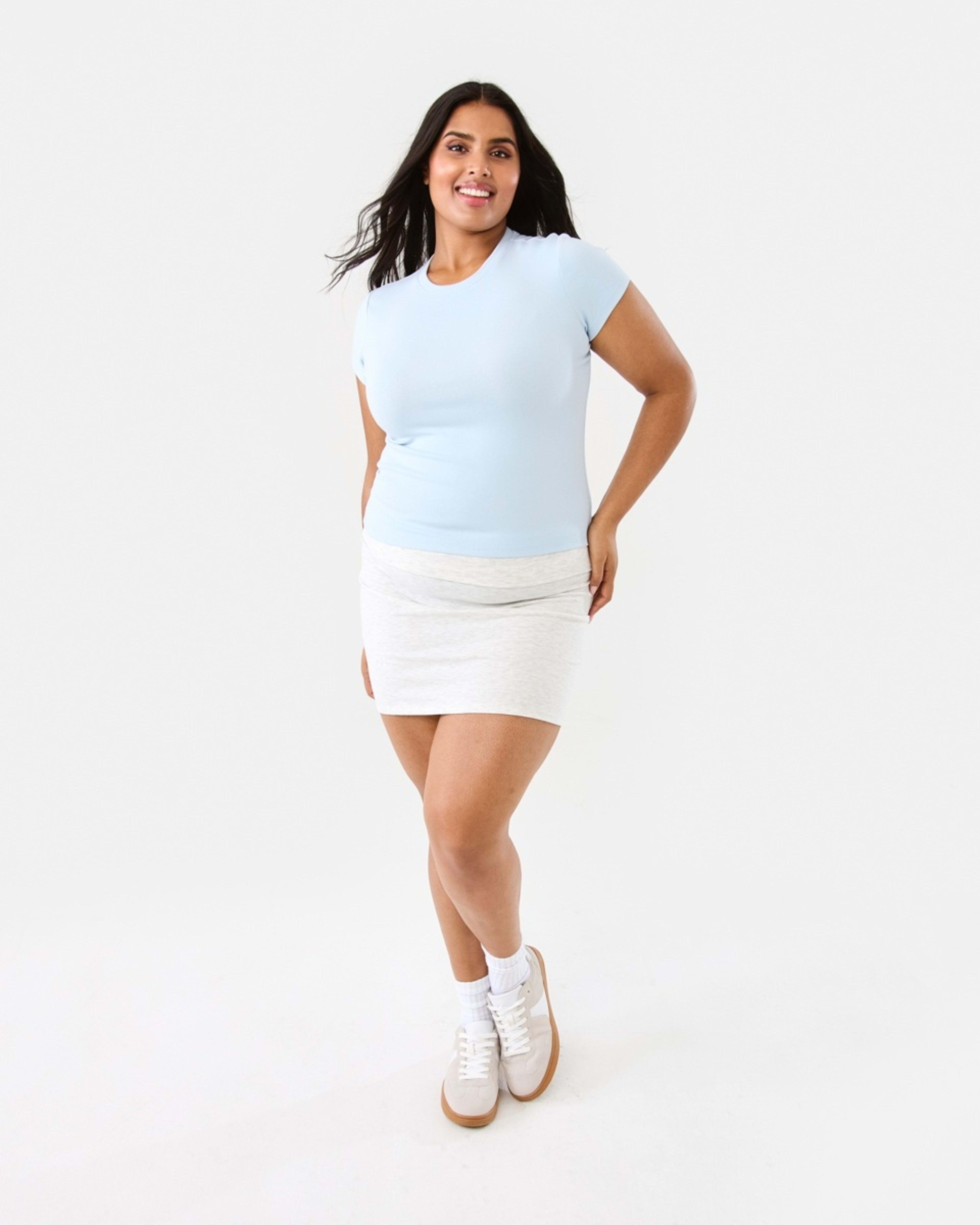 4 Fold Down Waist Skirt Wht Marle, 4 of 7