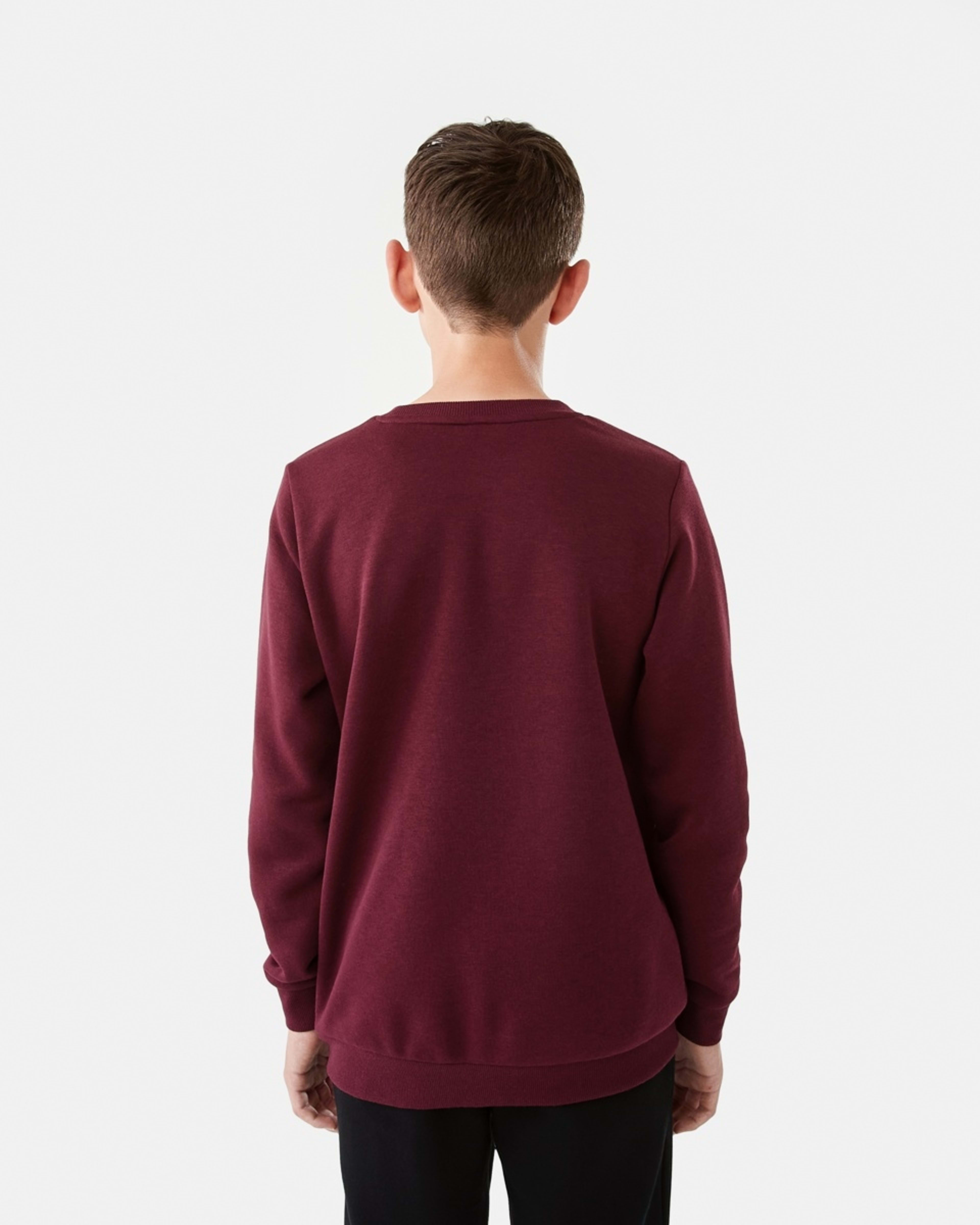 2 Basic Crew Sweatshirt Burgundy, 2 of 9