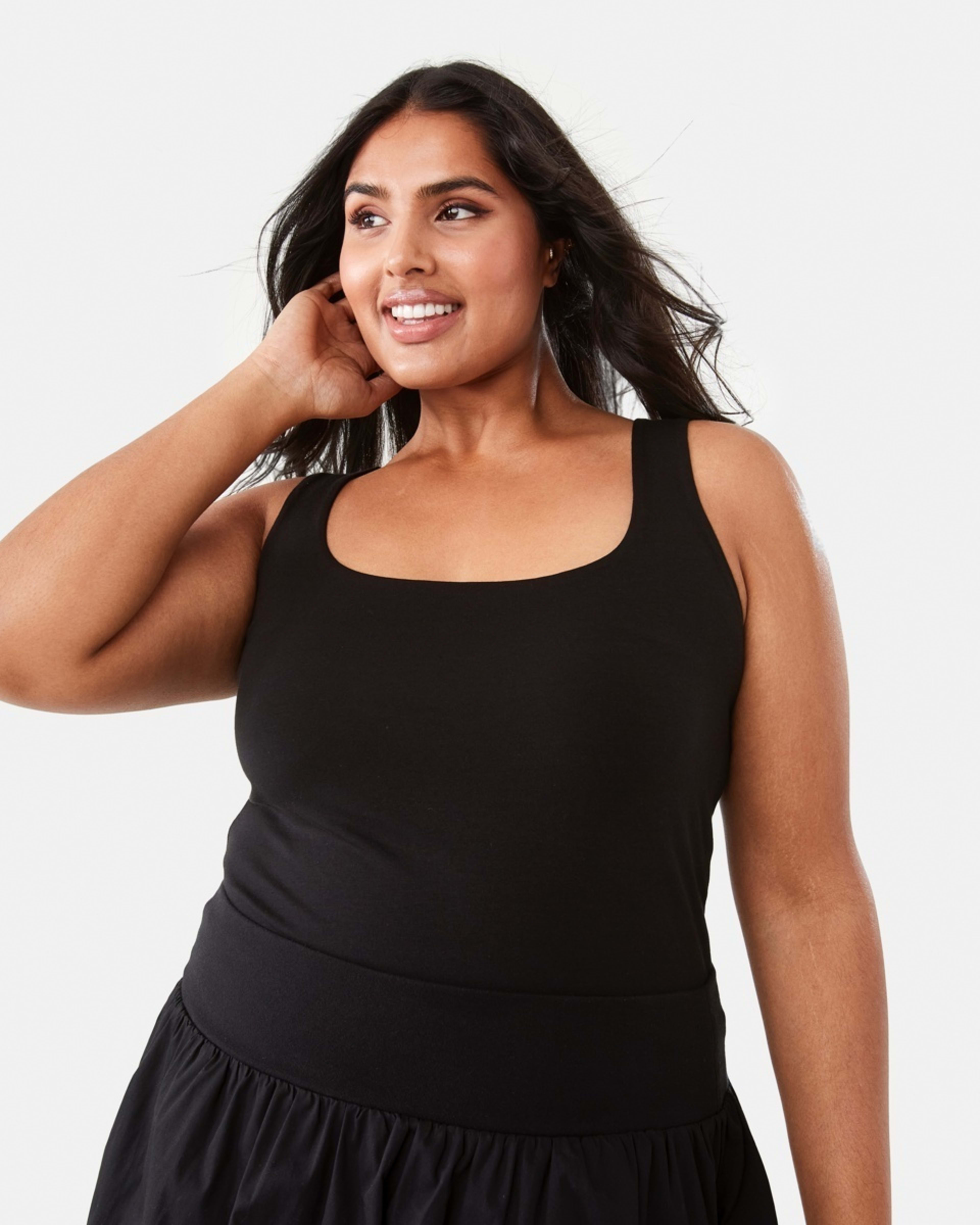 3 Sleeveless Two Way Tank Black, 3 of 10