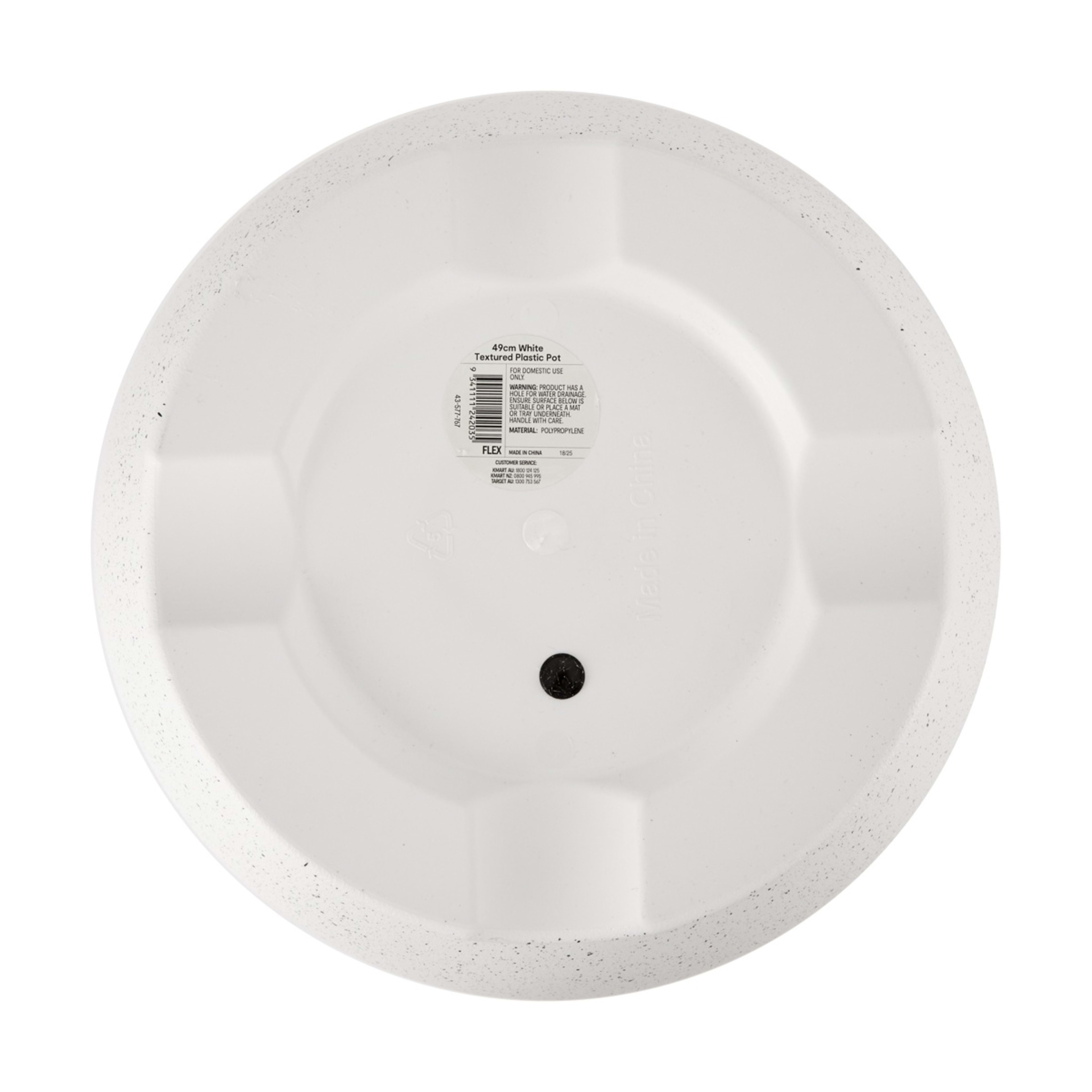 3 49cm White Textured Plastic Pot, 3 of 3
