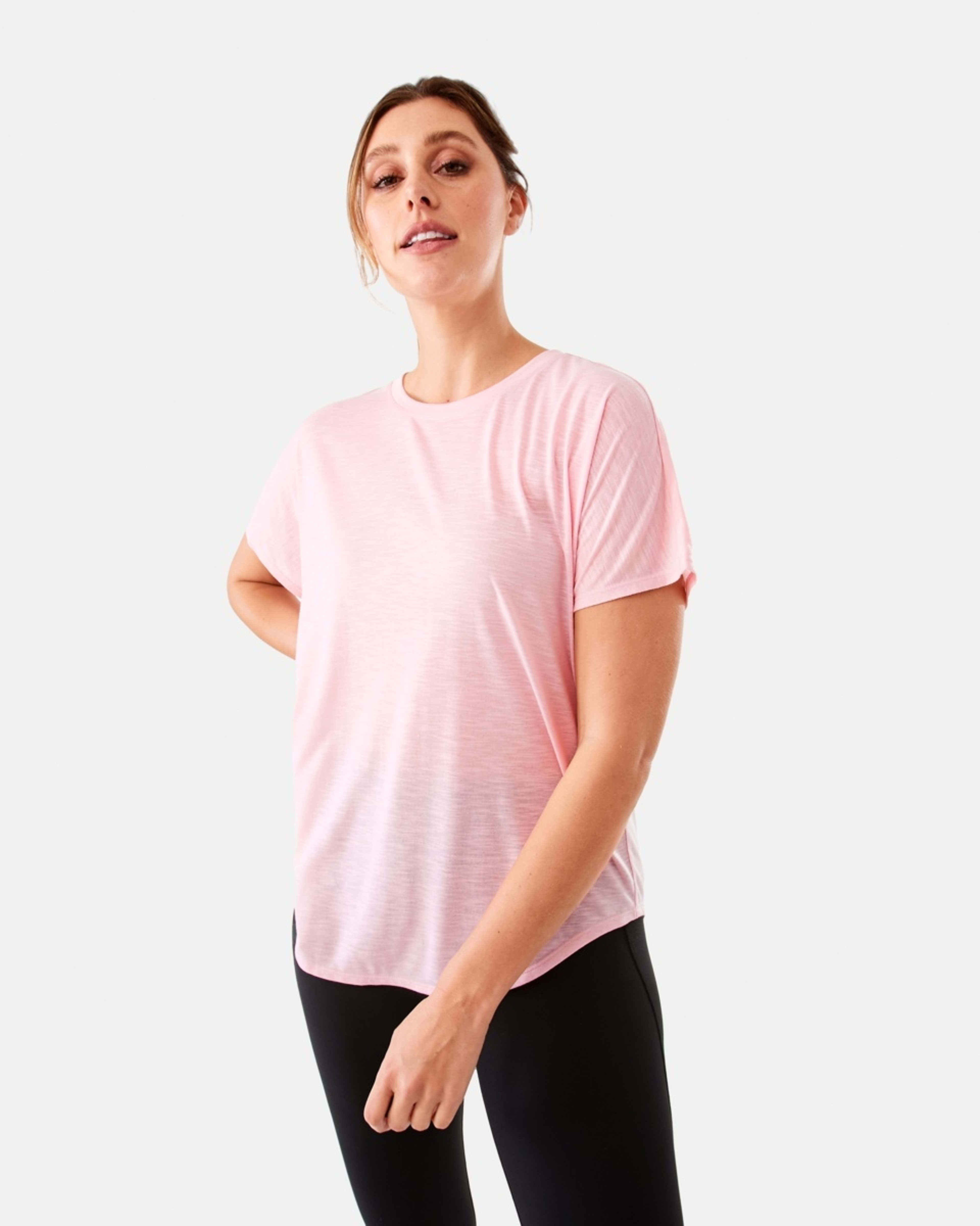 1 Active Womens Relax Sleeve T-shirt FADED PINK