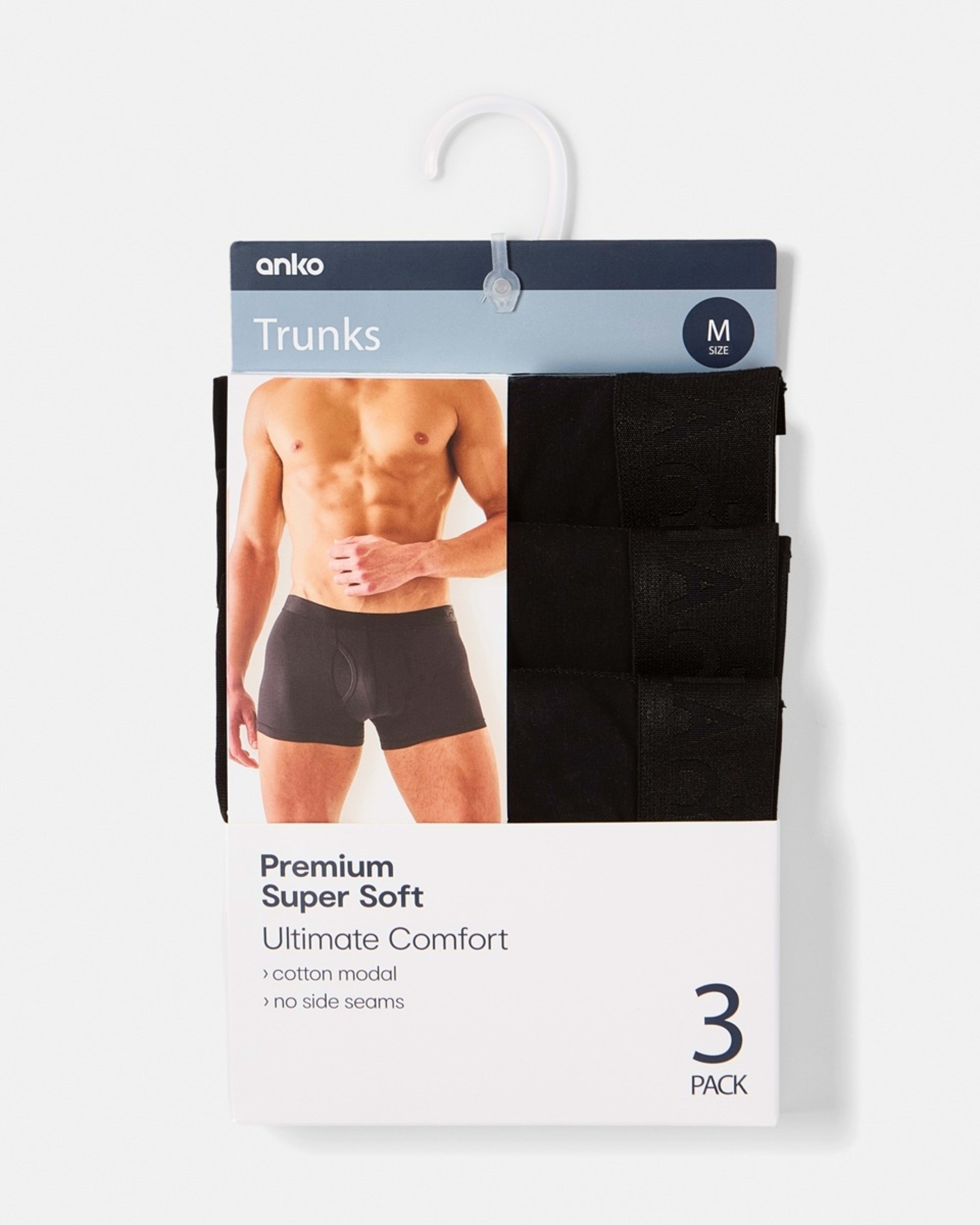 6 3 Pack Cotton Modal Trunks Black, 6 of 6