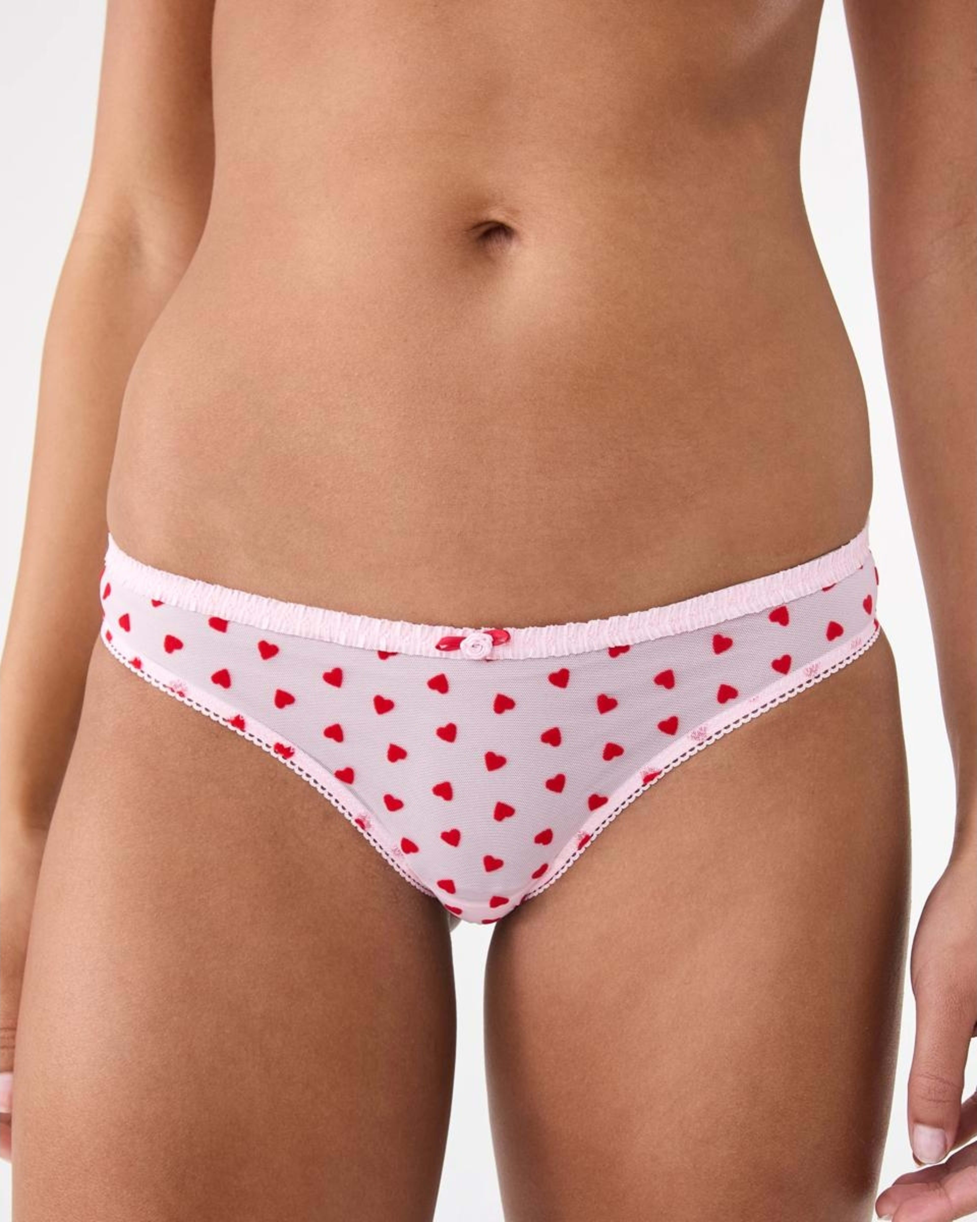 1 Co-ordinated Mesh Cheeky Bikini Briefs Hearts