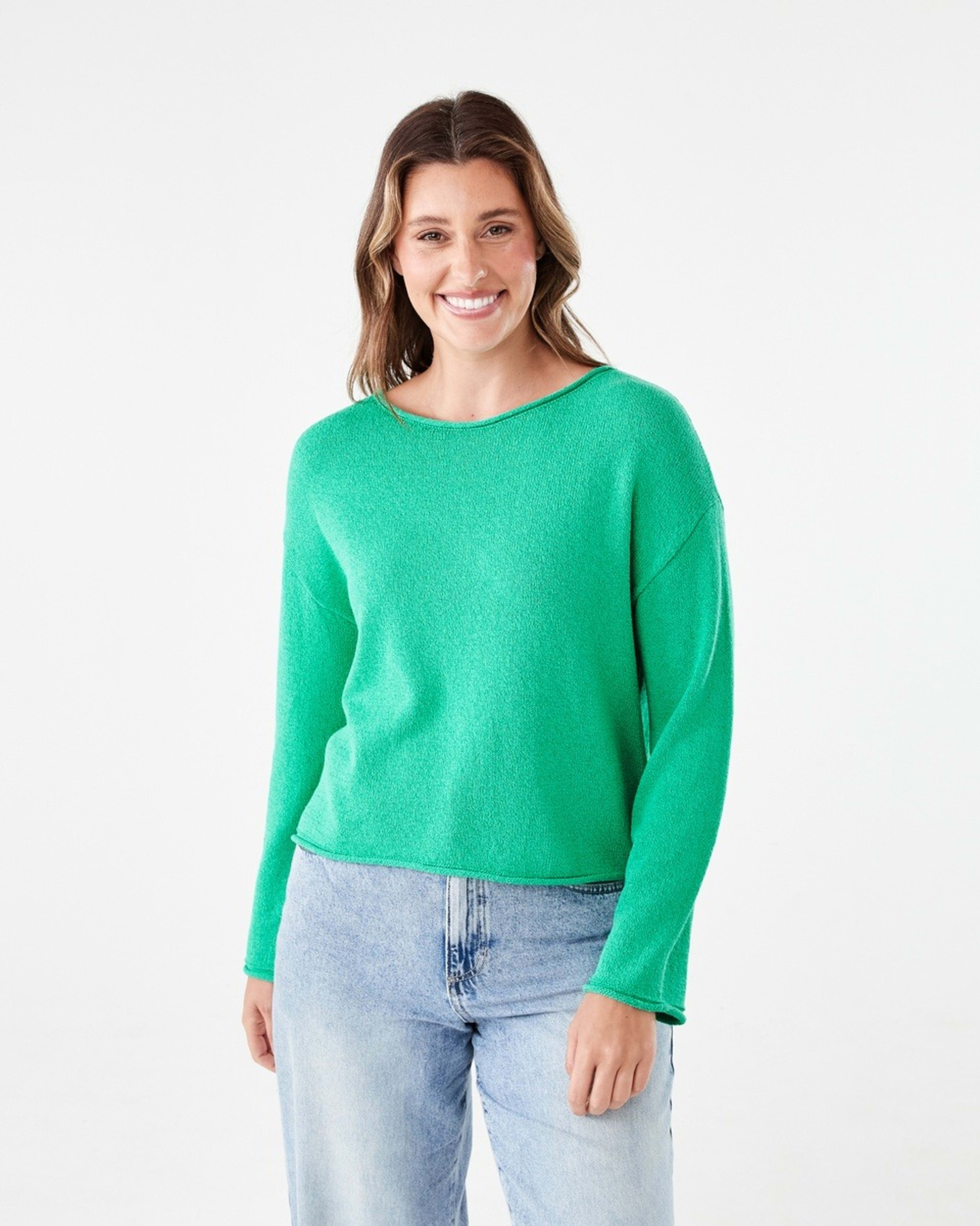 1 Boat Neck Pullover SIMPLY GREEN, 1 of 5