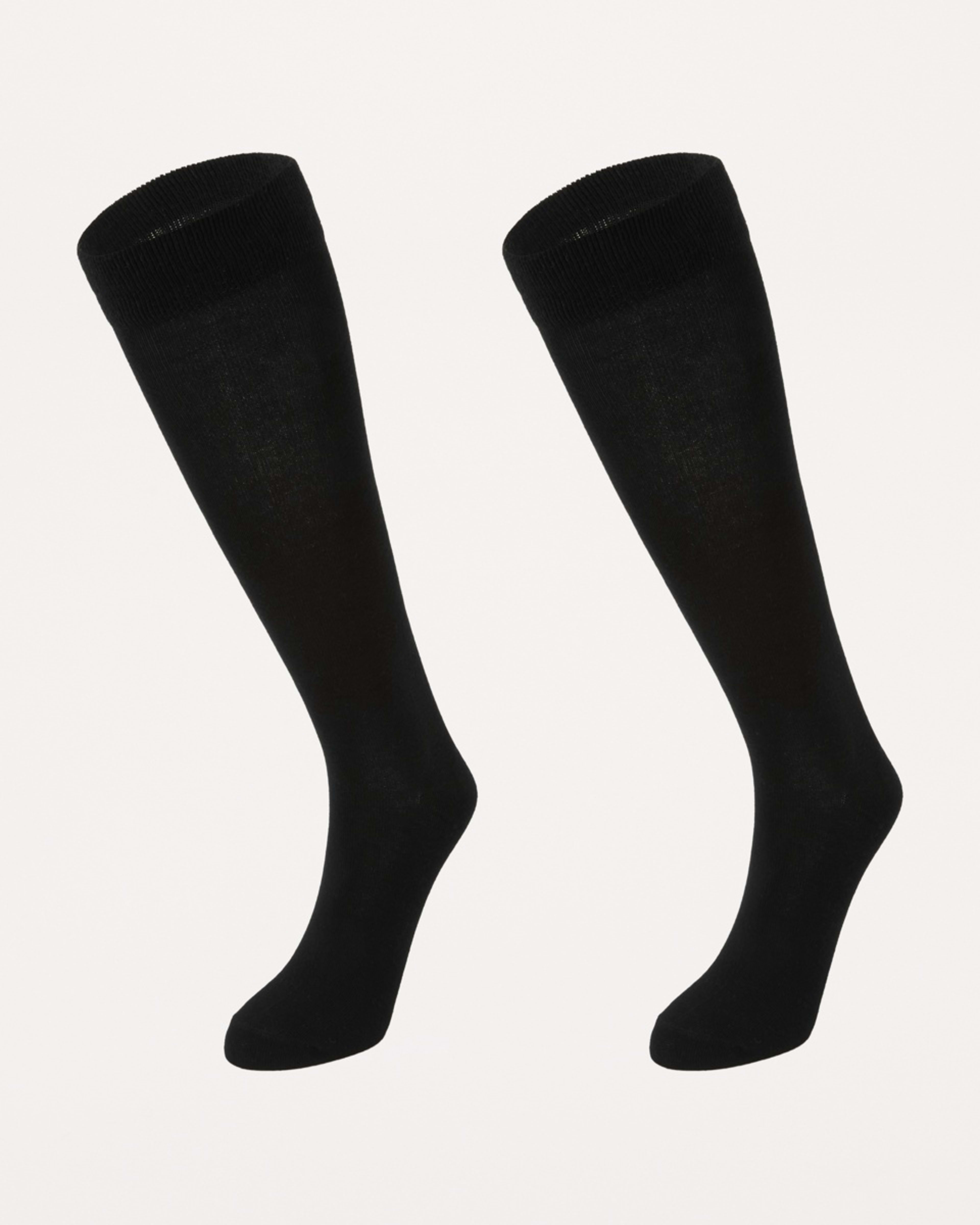 1 2 Pack Knee High Socks BLACK, 1 of 3