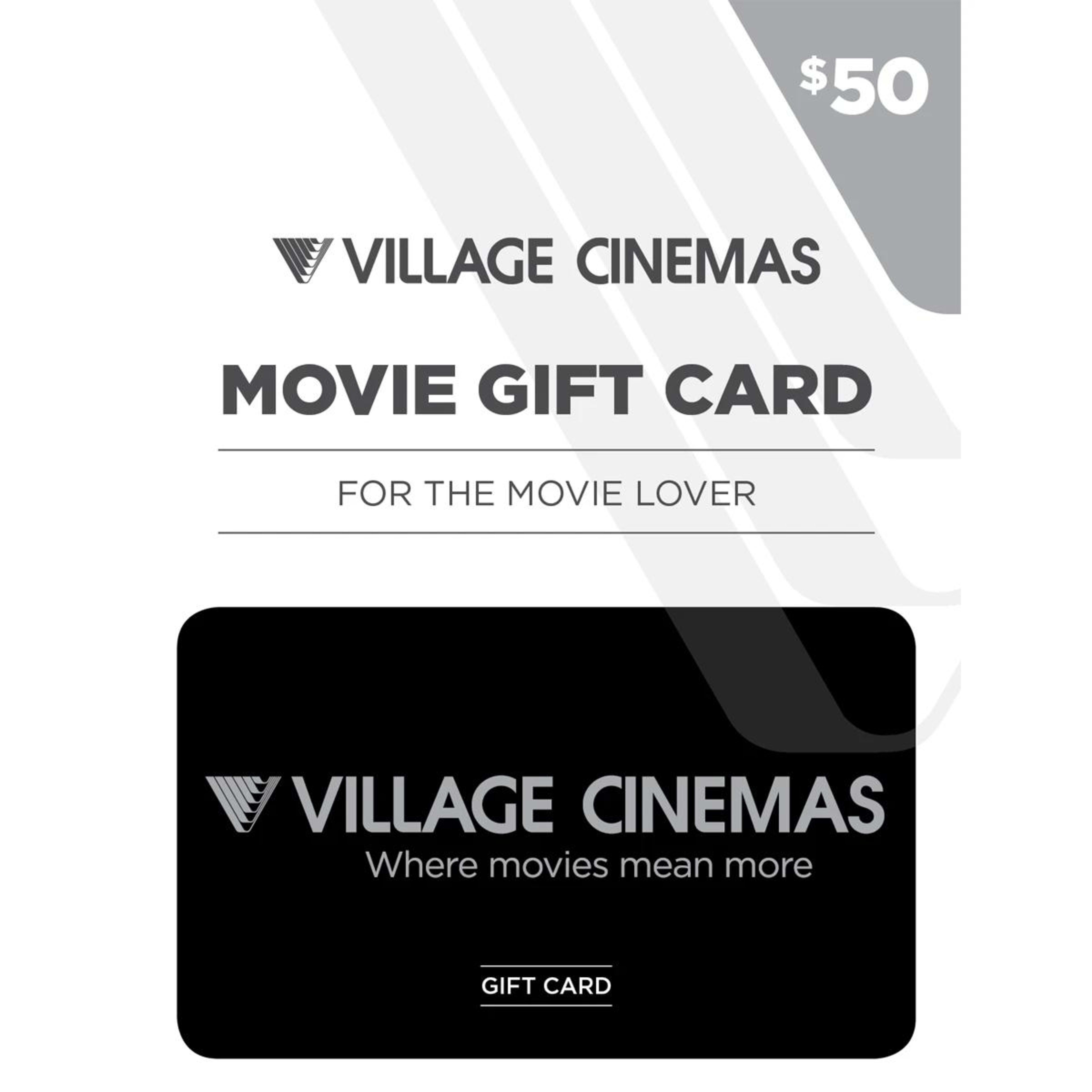1 Village Cinemas $50 Movie Gift Card