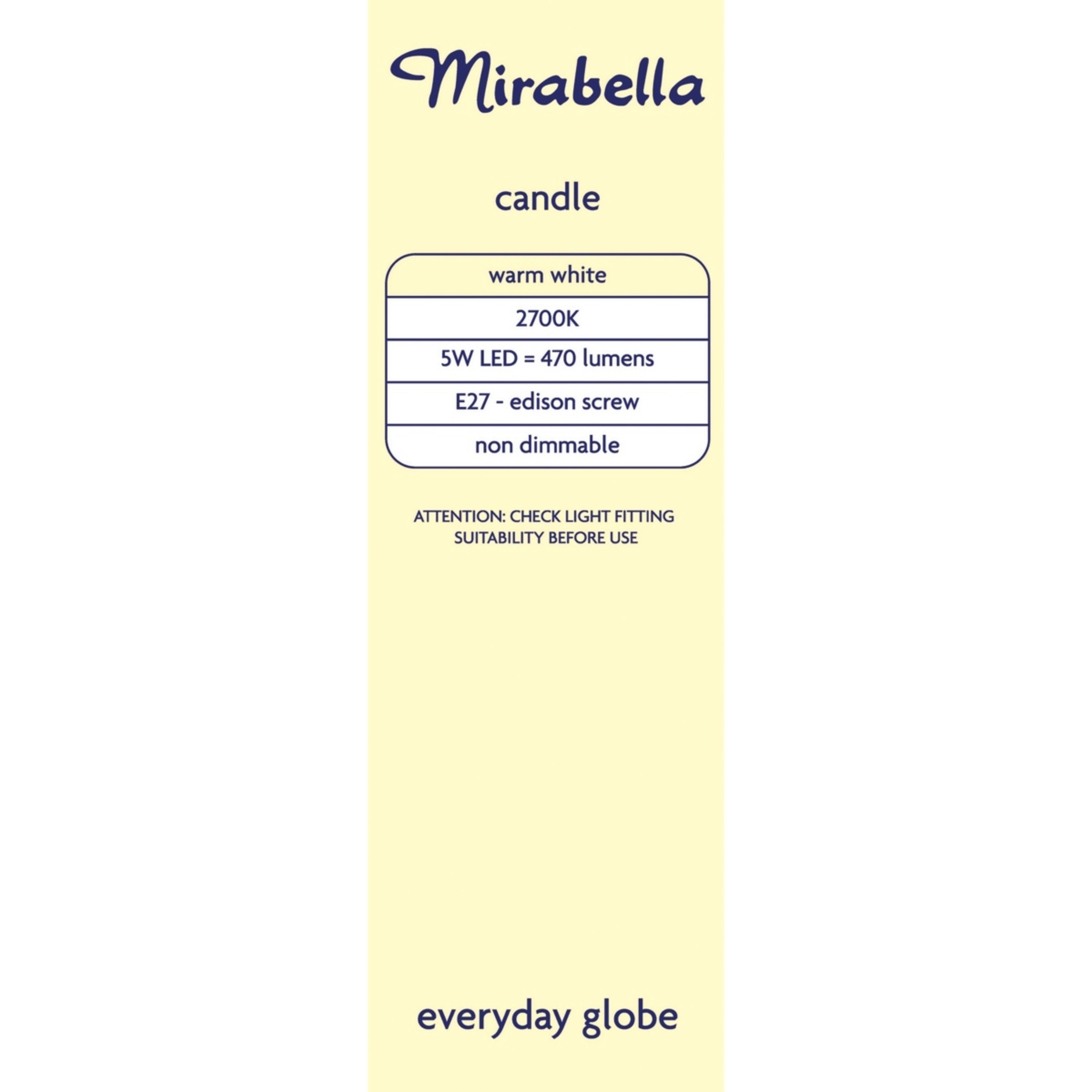 4 Mirabella E27 5W Warm White LED Candle Everyday Globe, 4 of 6
