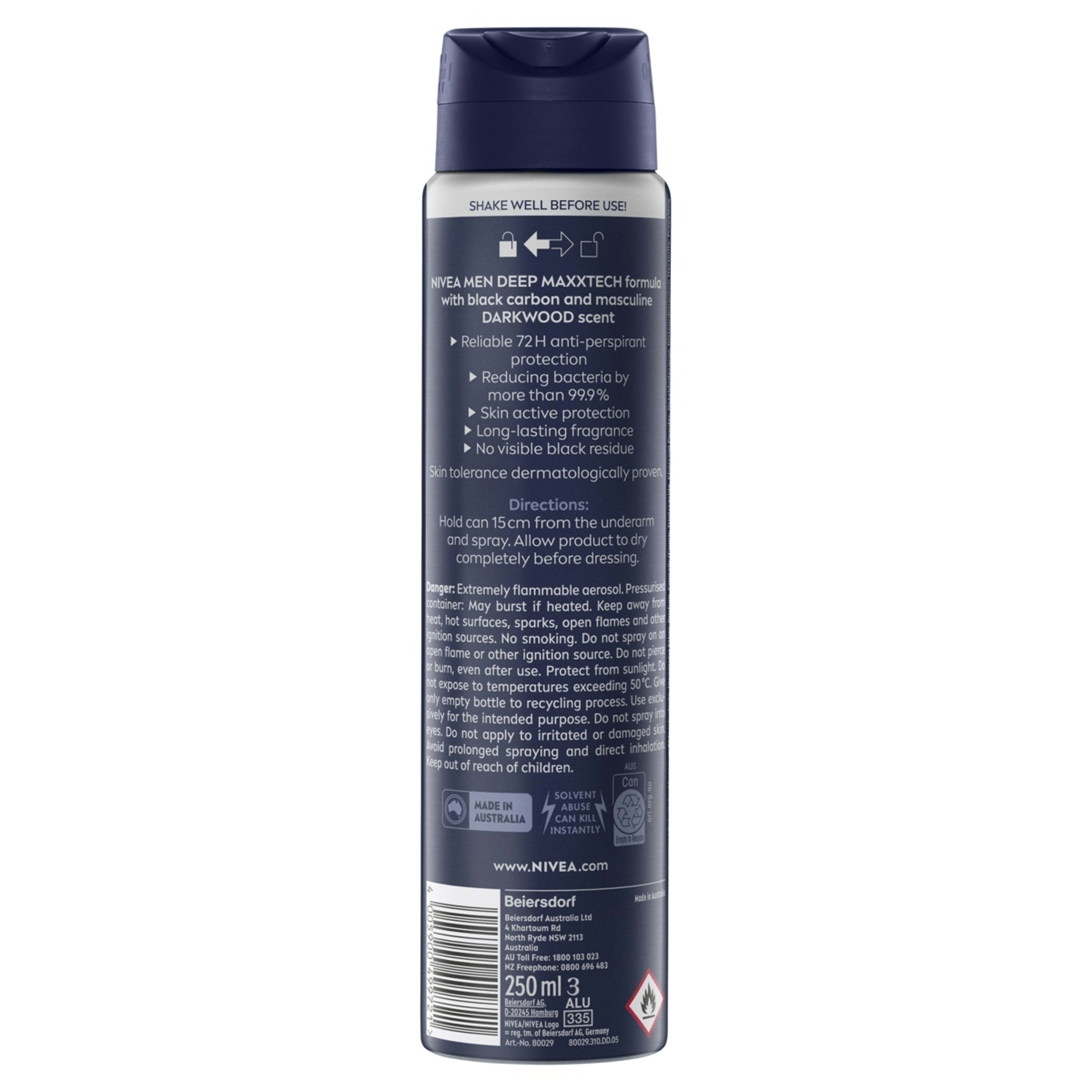 2 Nivea Men Deep Anti-Perspirant Aerosol Deodorant, 2 of 8
