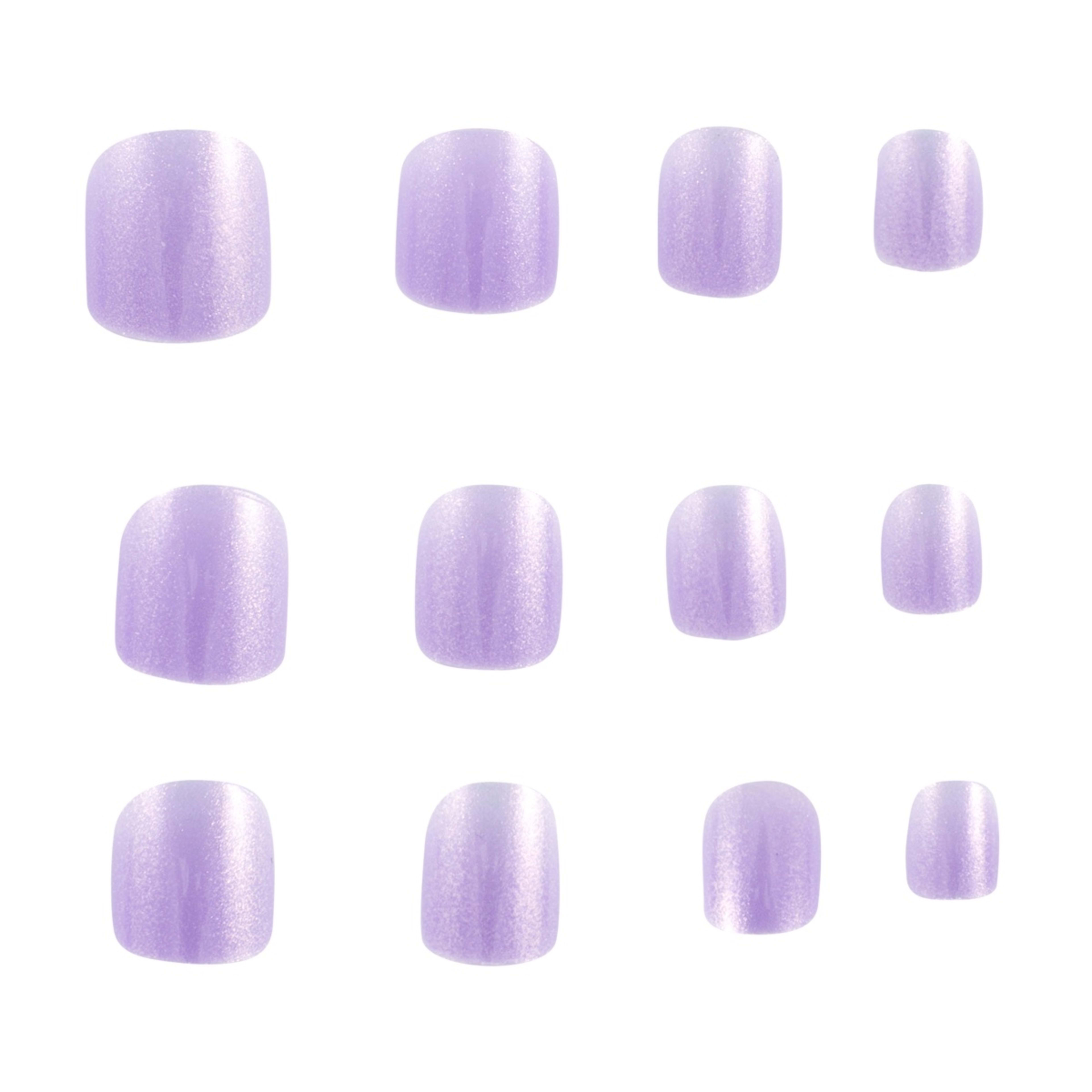 5 OXX Junior 24 Pack Kids Pre-Glued Stick-On Nails - Purple Iridescent, 5 of 5