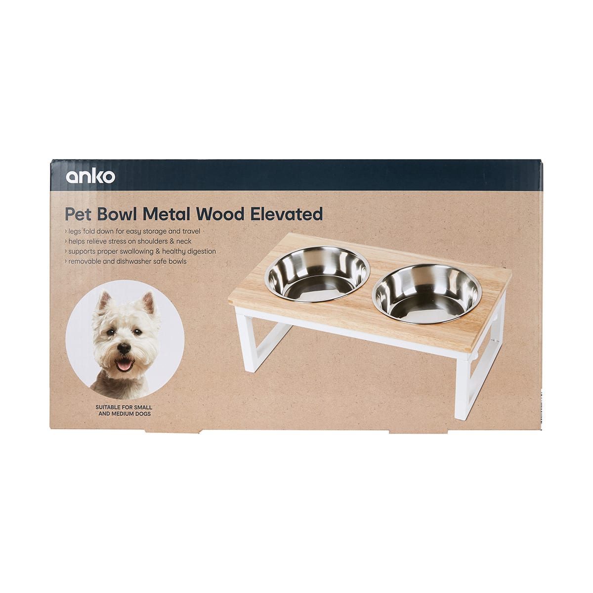 Pet Bowl Metal Wood Elevated Kmart