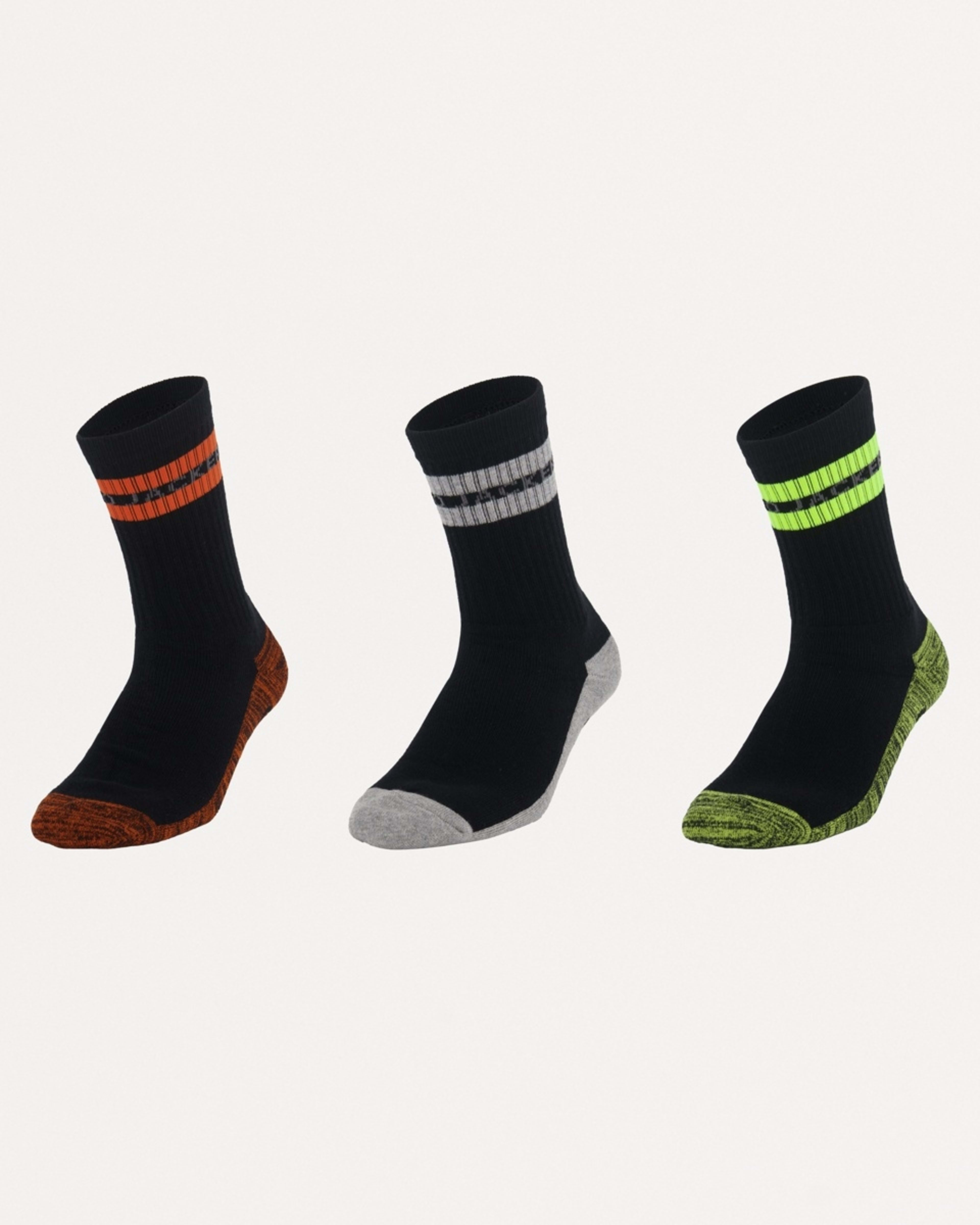 1 3 Pack Stripe Work Socks Fluoro Stripe, 1 of 3