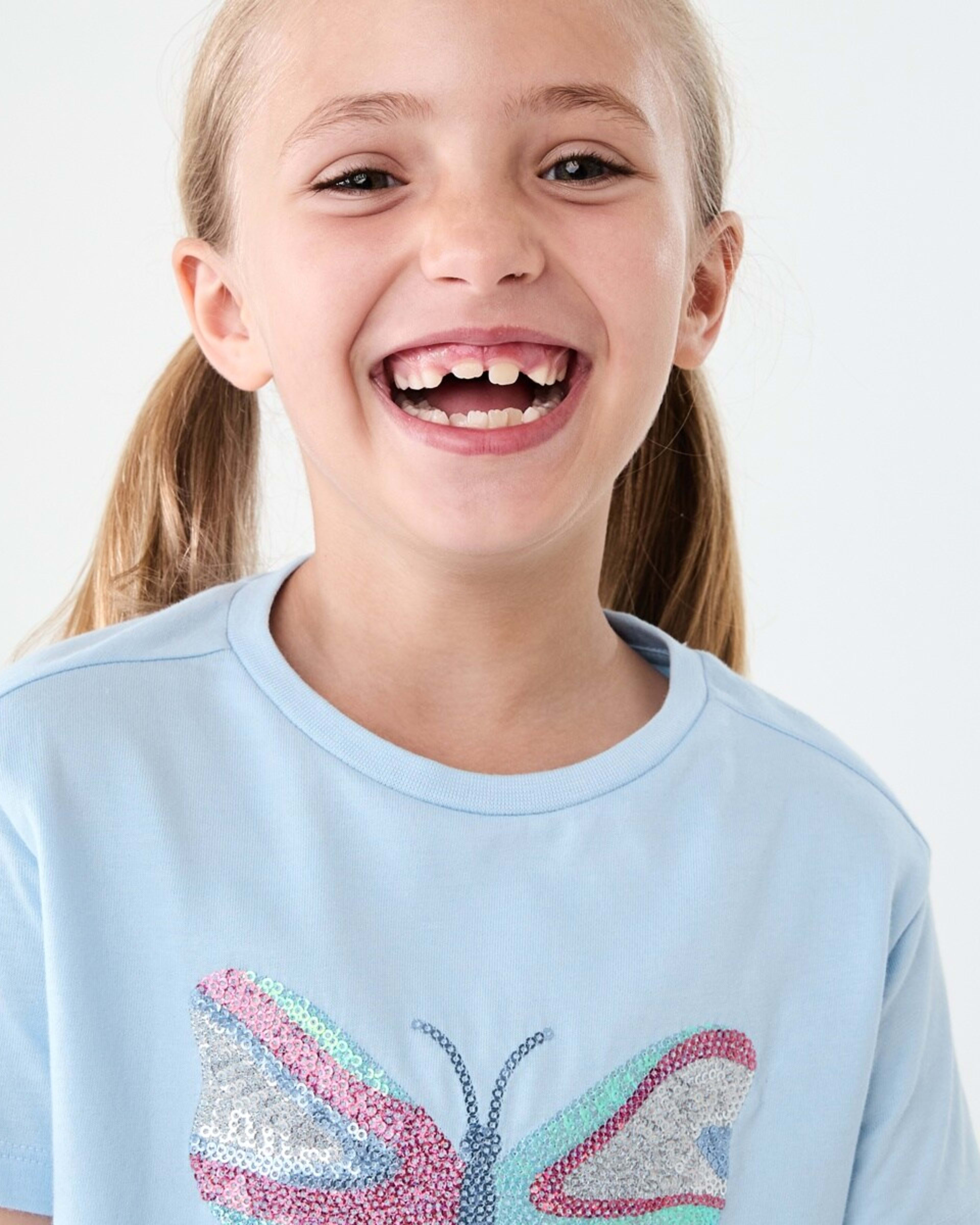 3 Short Sleeve Sequin T-shirt Butterfly, 3 of 8