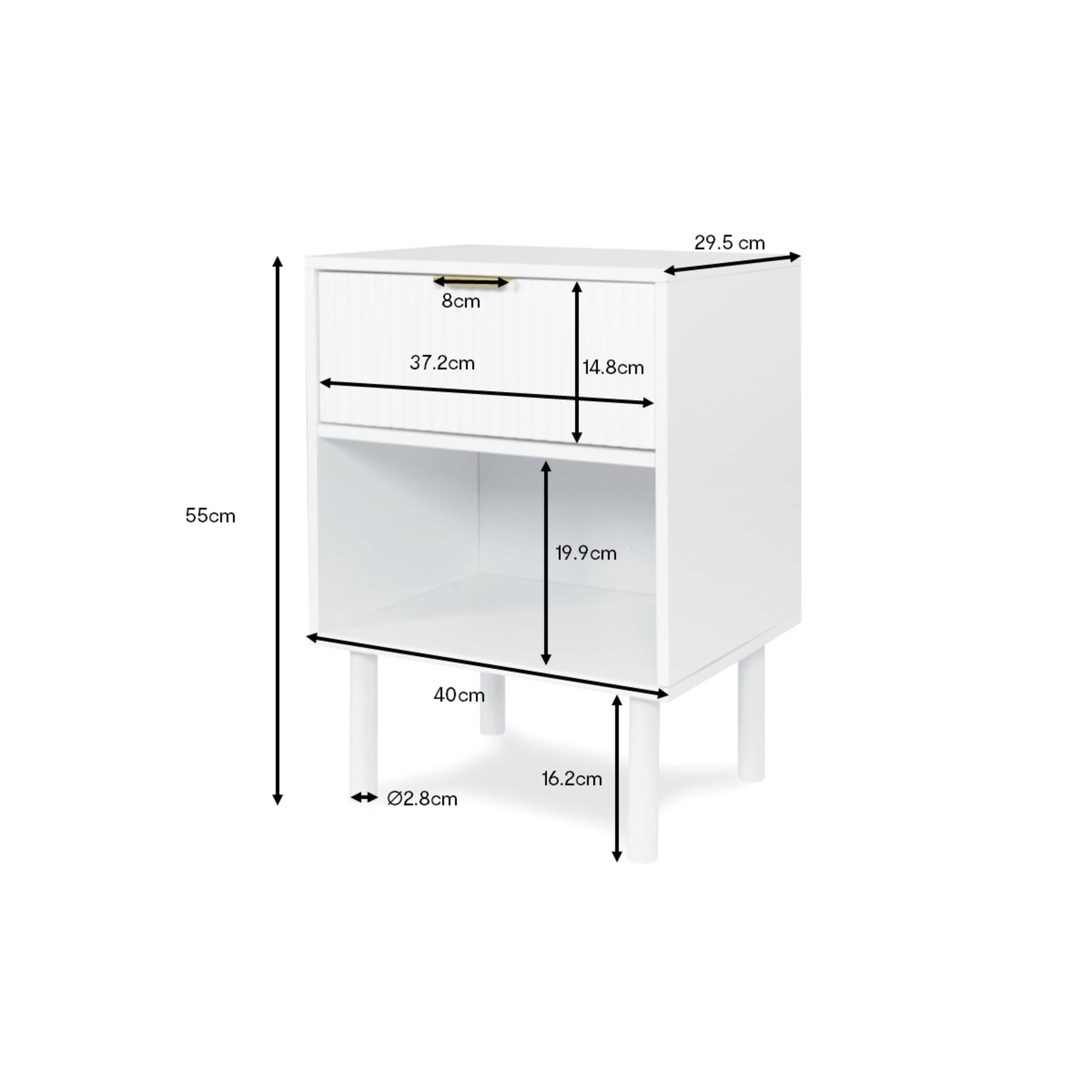 10 Alfie 1 Drawer Bedside Table, 10 of 10
