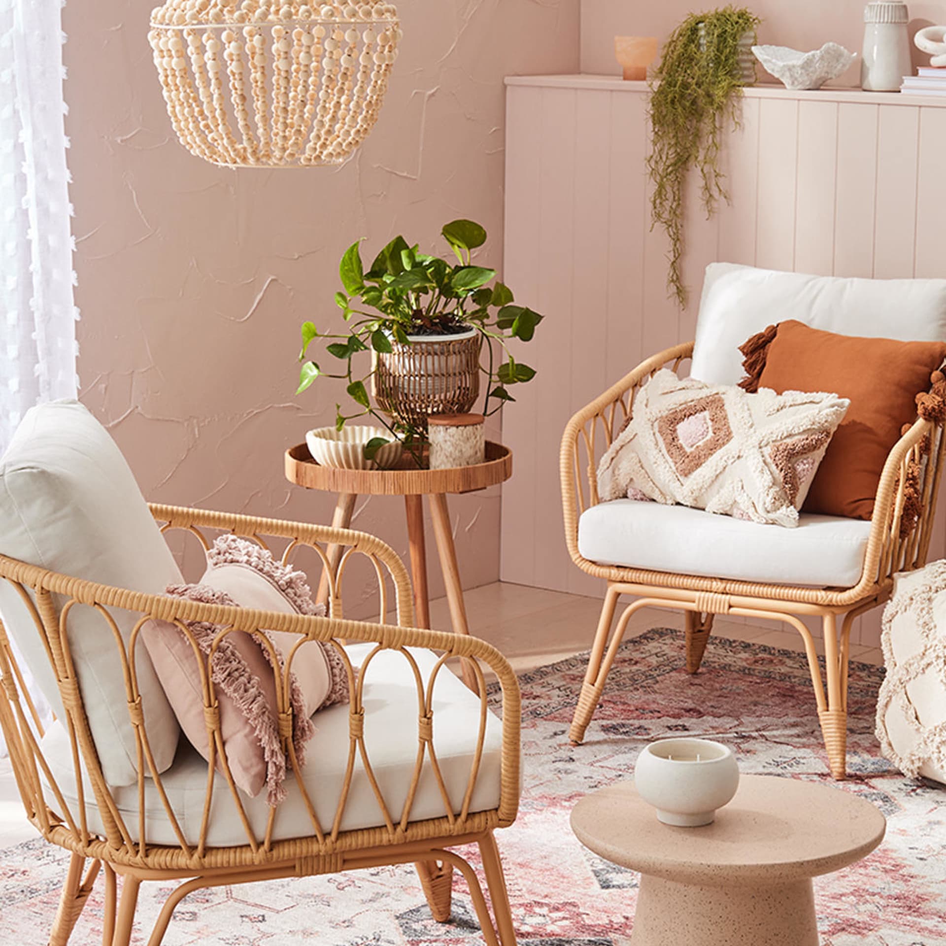 Luca Rattan Side Table Kmart