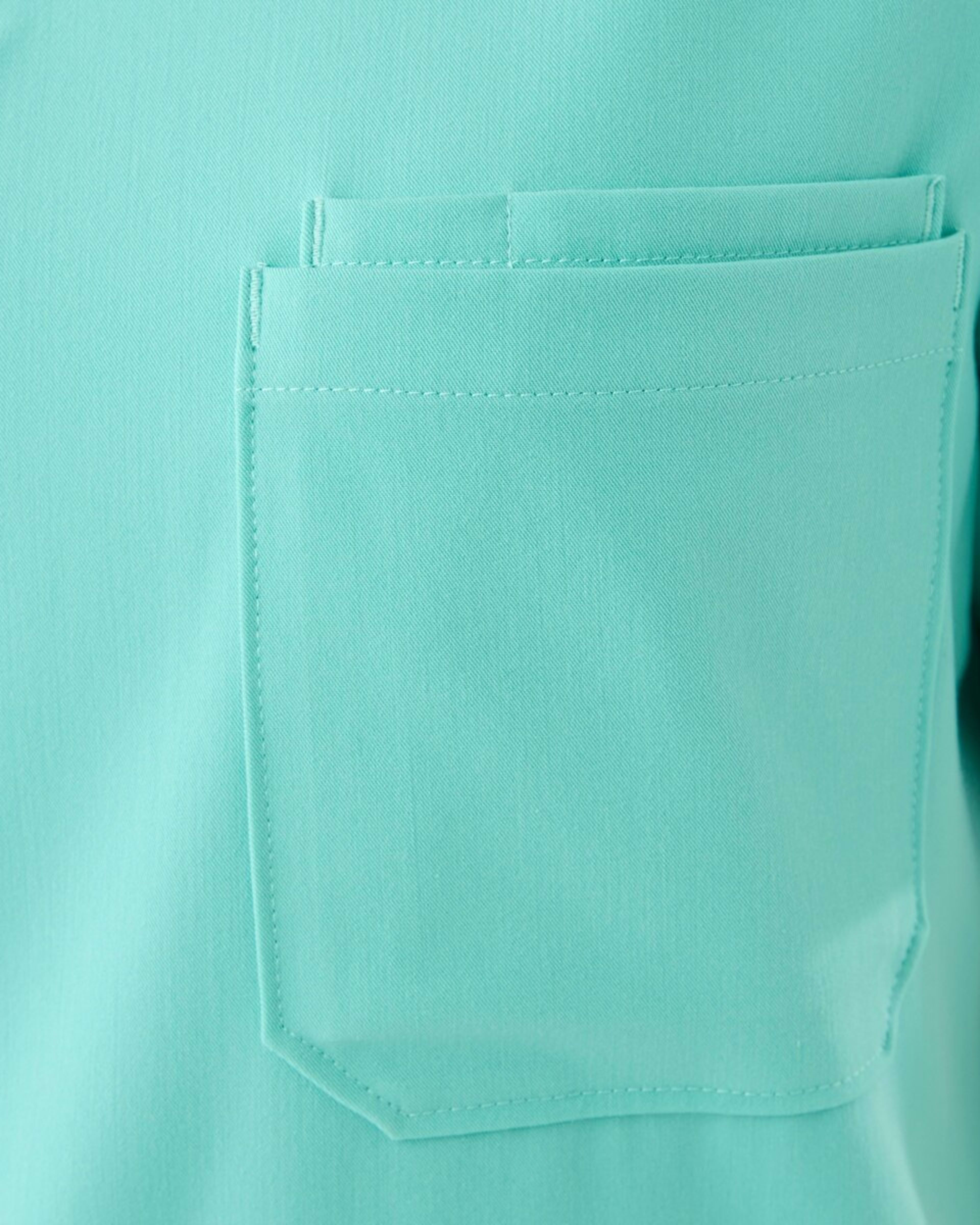 6 Work Short Sleeve Scrub Top Blue Turquoise, 6 of 10