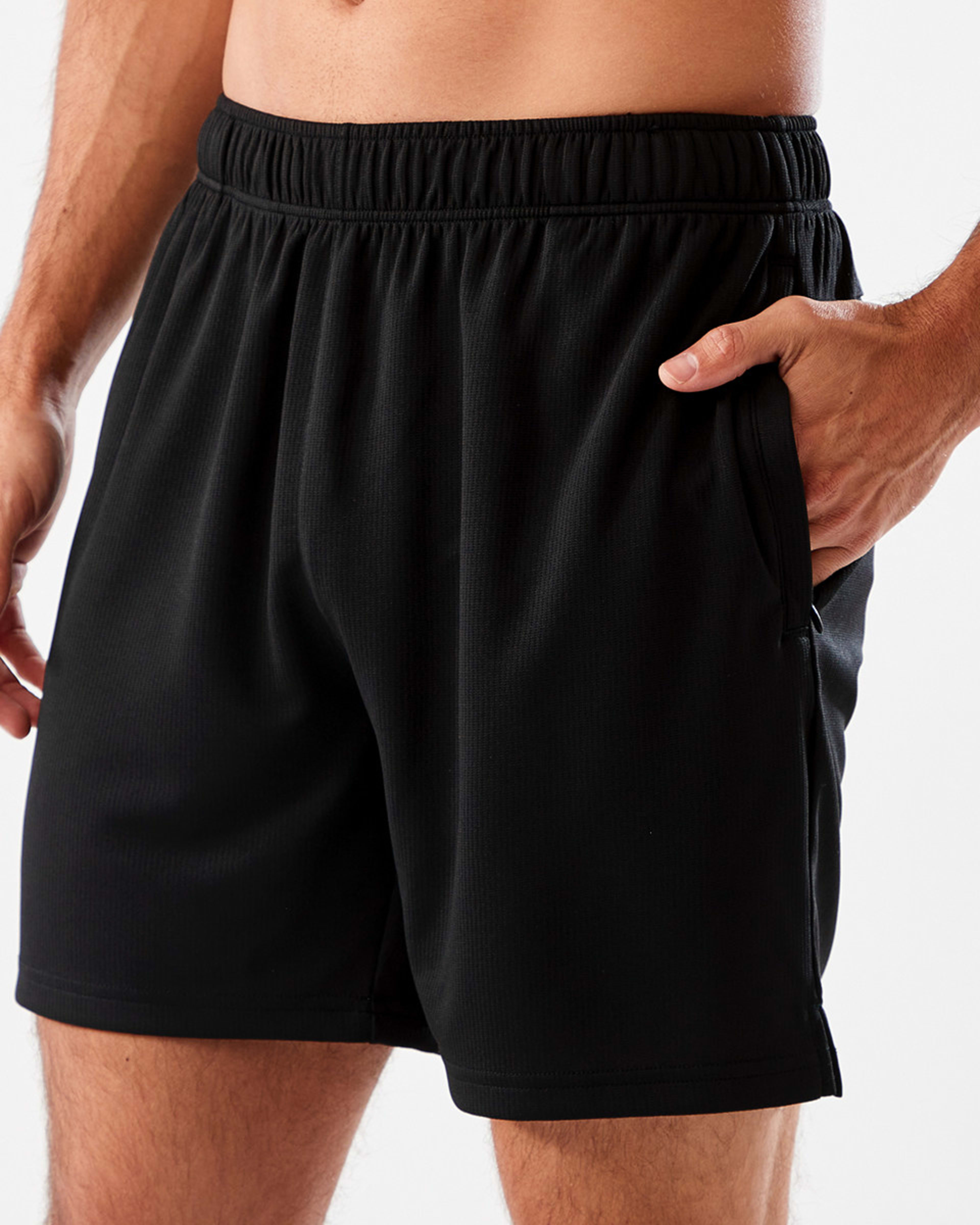 2 Active Mens Comfort Sports Shorts BLACK, 2 of 7
