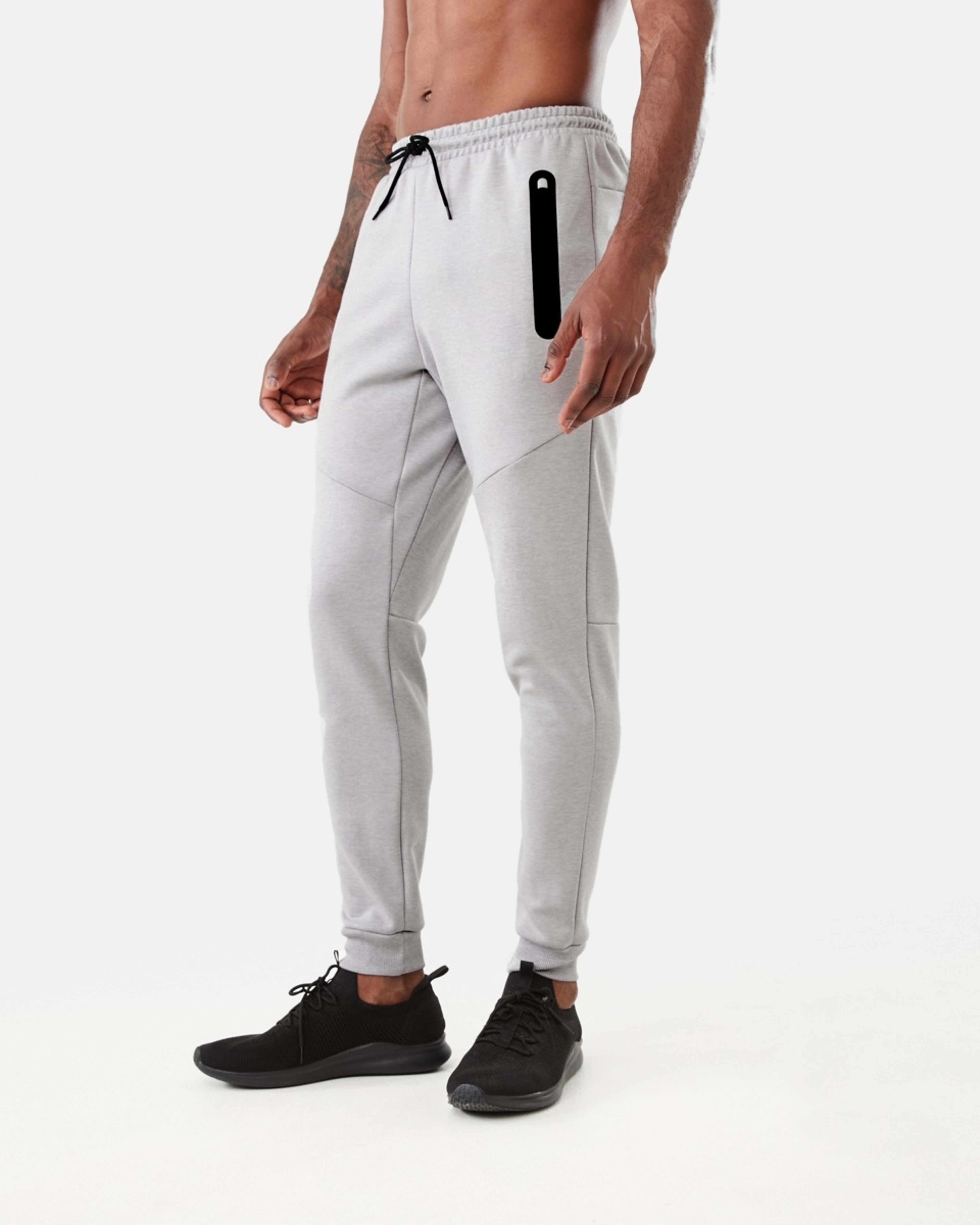 2 Active Mens Sports Joggers Grey Marle Core, 2 of 5