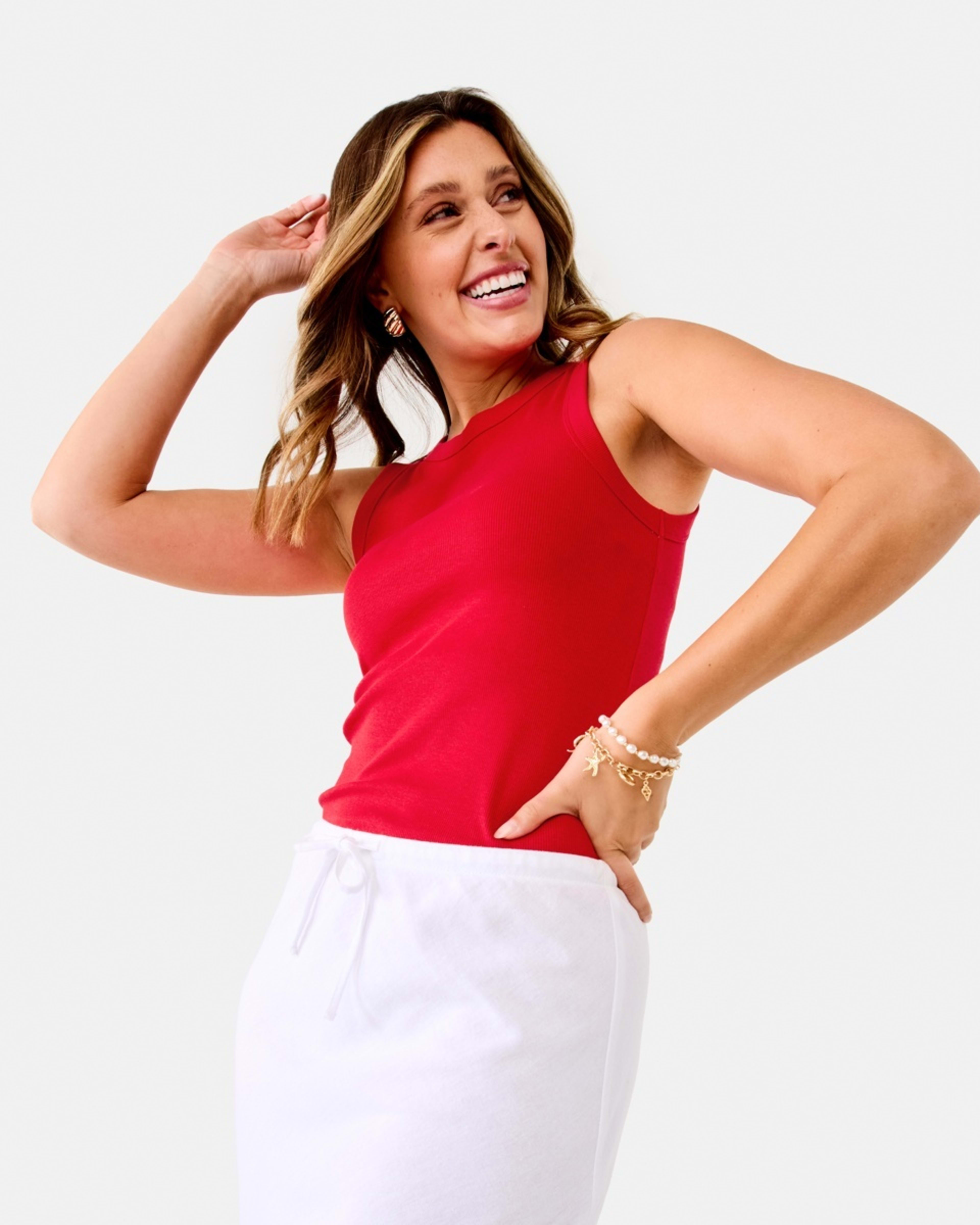 1 Sleeveless Rib Tank Strawberry