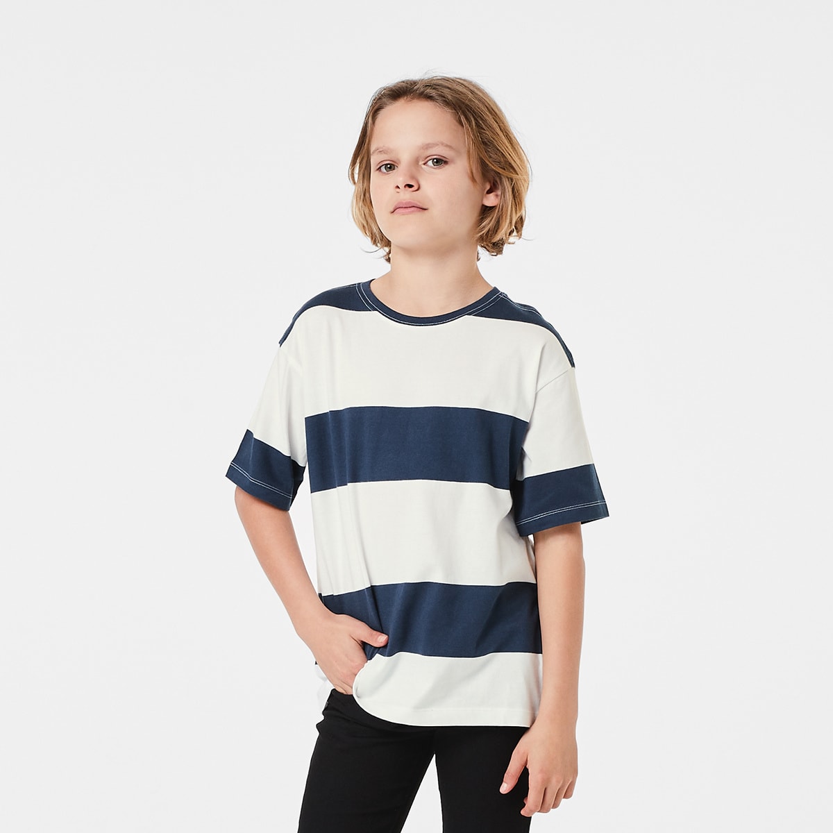 Short Sleeve Jersey Bold Stripe T-shirt 