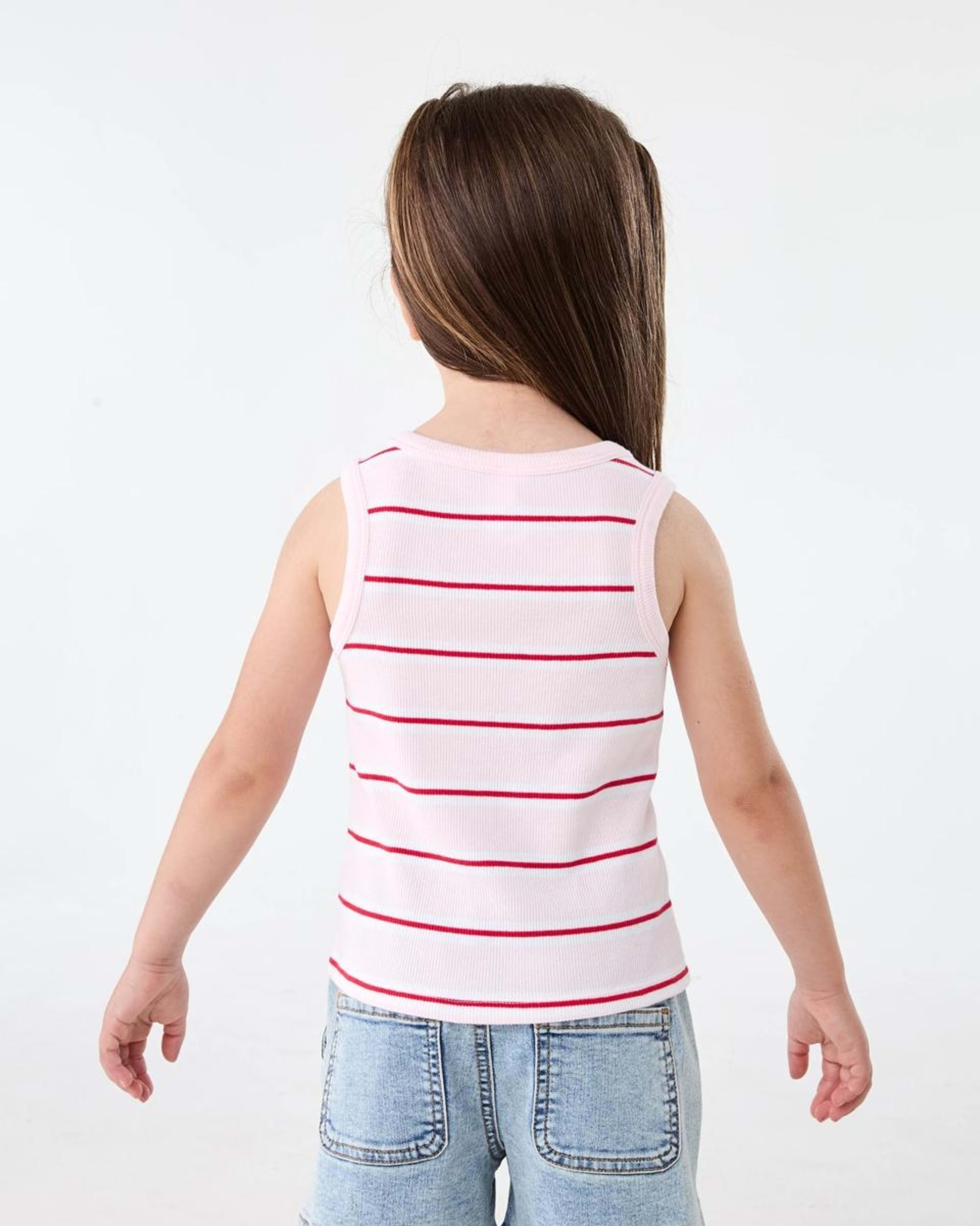 2 Rib Tank Top Pnk Stripe, 2 of 6