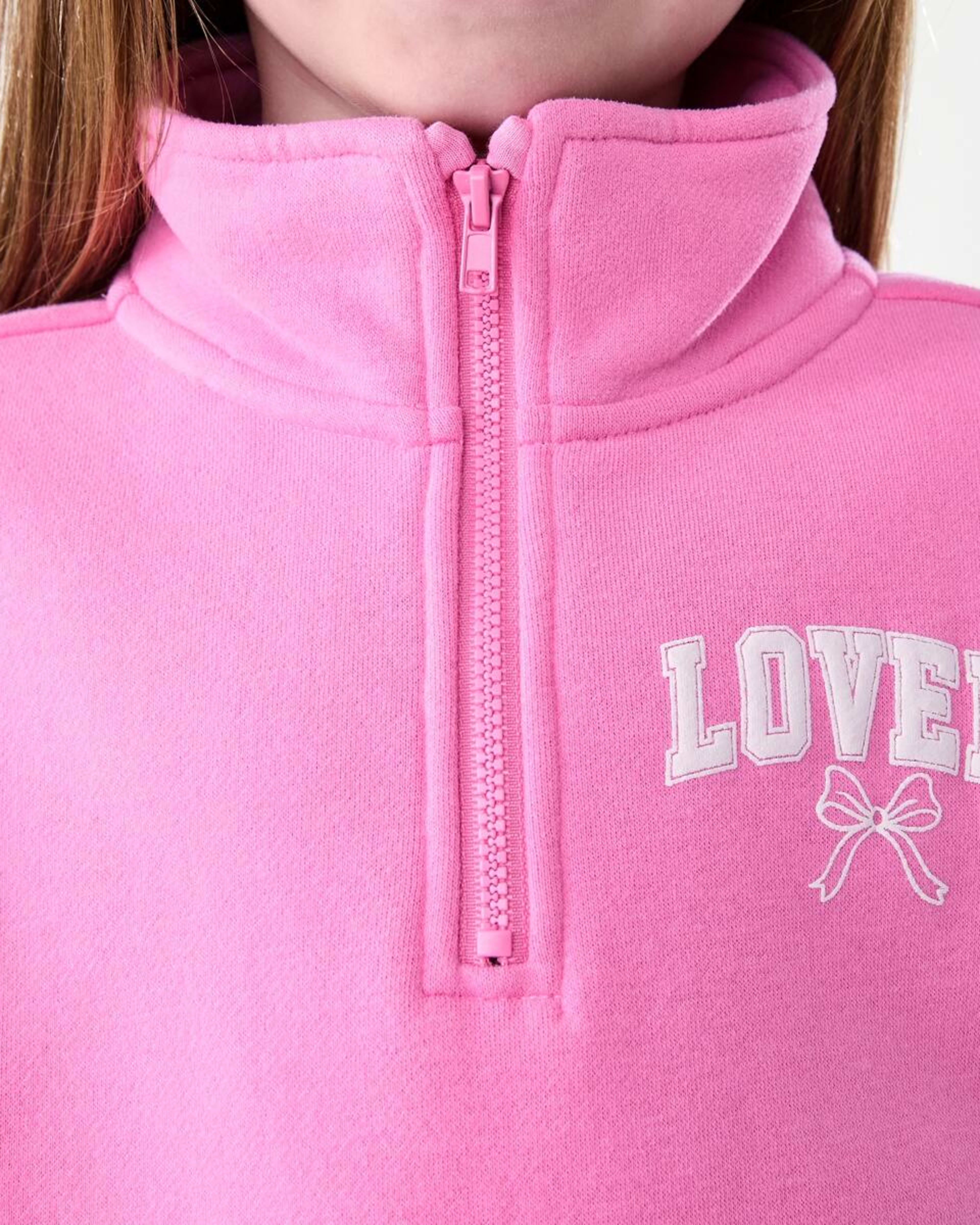 4 Quarter Zip Fleece Sweatshirt Lovely, 4 of 8