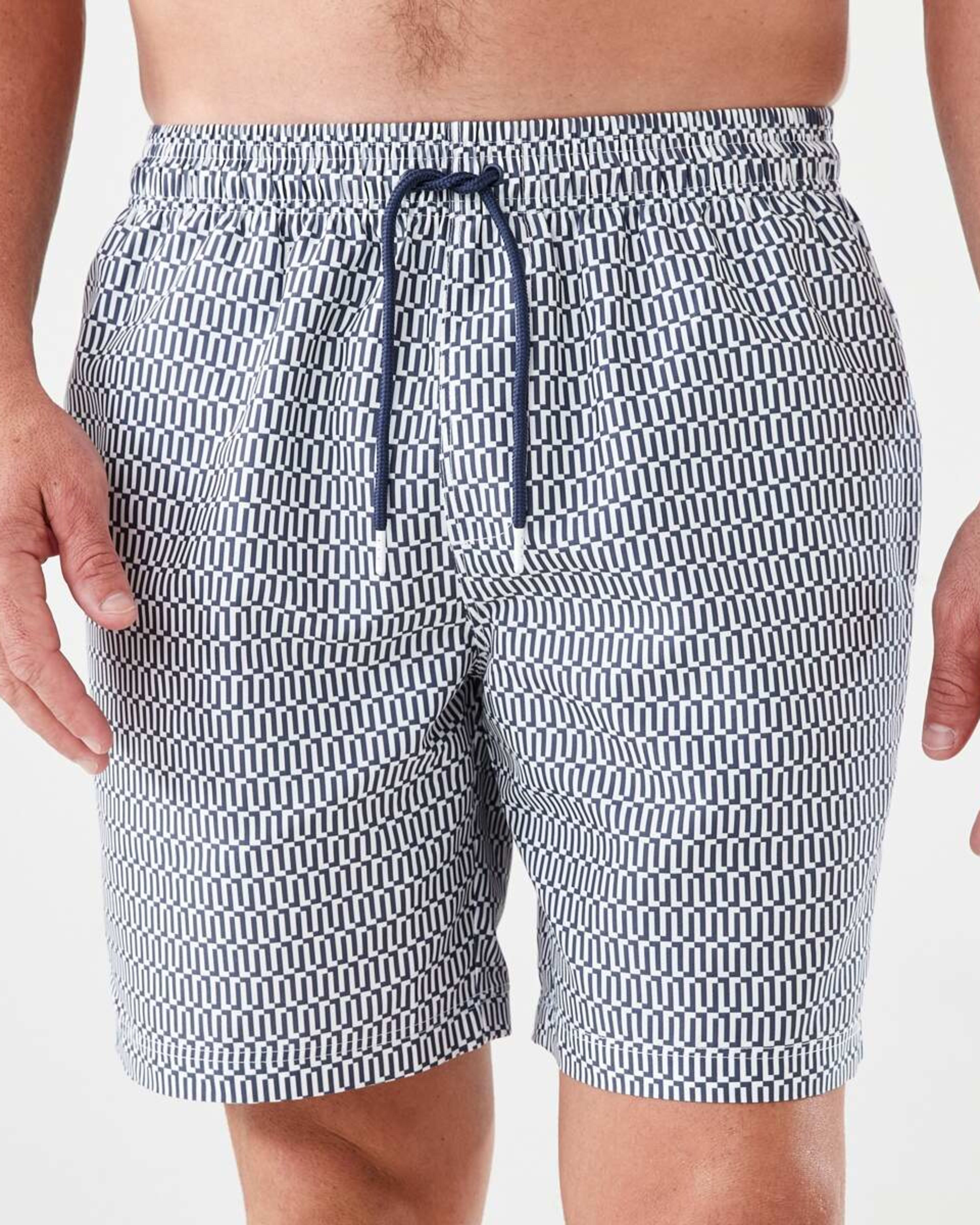 1 Regular Print Boardshorts LISBON GEO BLUE OMBRE, 1 of 6